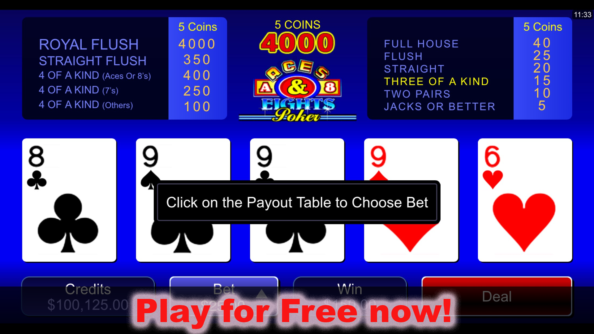 Popular Casino Videopoker - Aces and Eights Poker