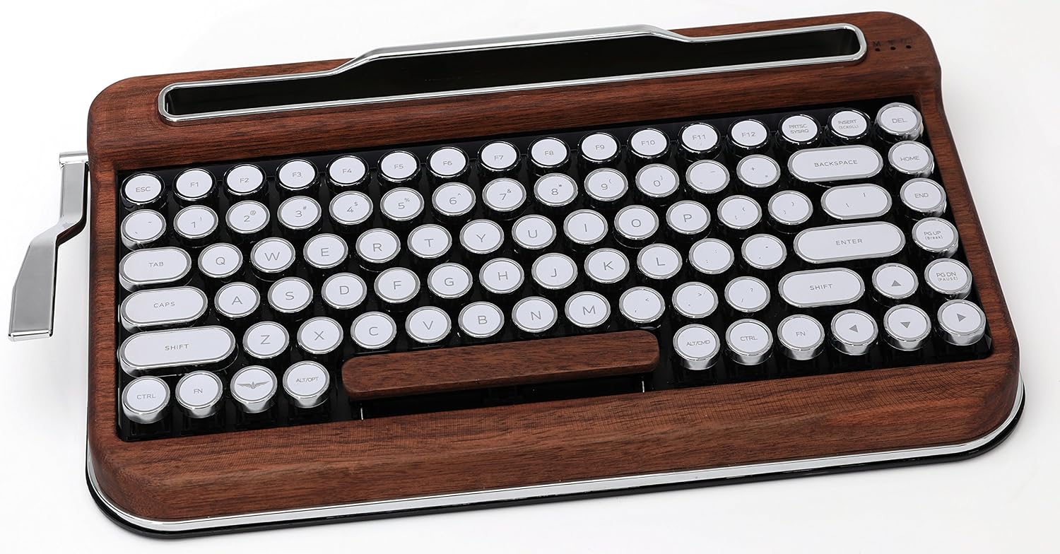 Elretron Penna Bluetooth Keyboard with Chrome Keycap(US Language) (Switch-Cherry Mx Brown, Special Wood)