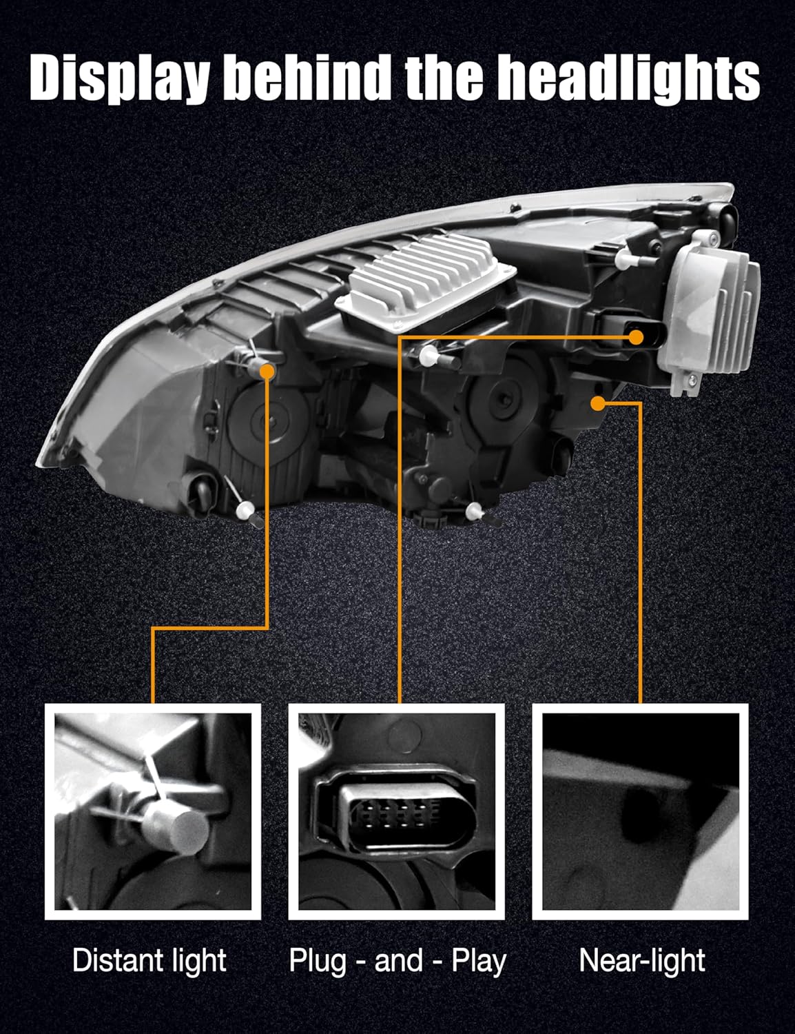 Headlight Replacement for Freightliner Cascadia 2018 2019 2020 2021 2022 2023 2024 Freightliner Cascadia Headlights Cascadia LED Headlamp (Front Right)