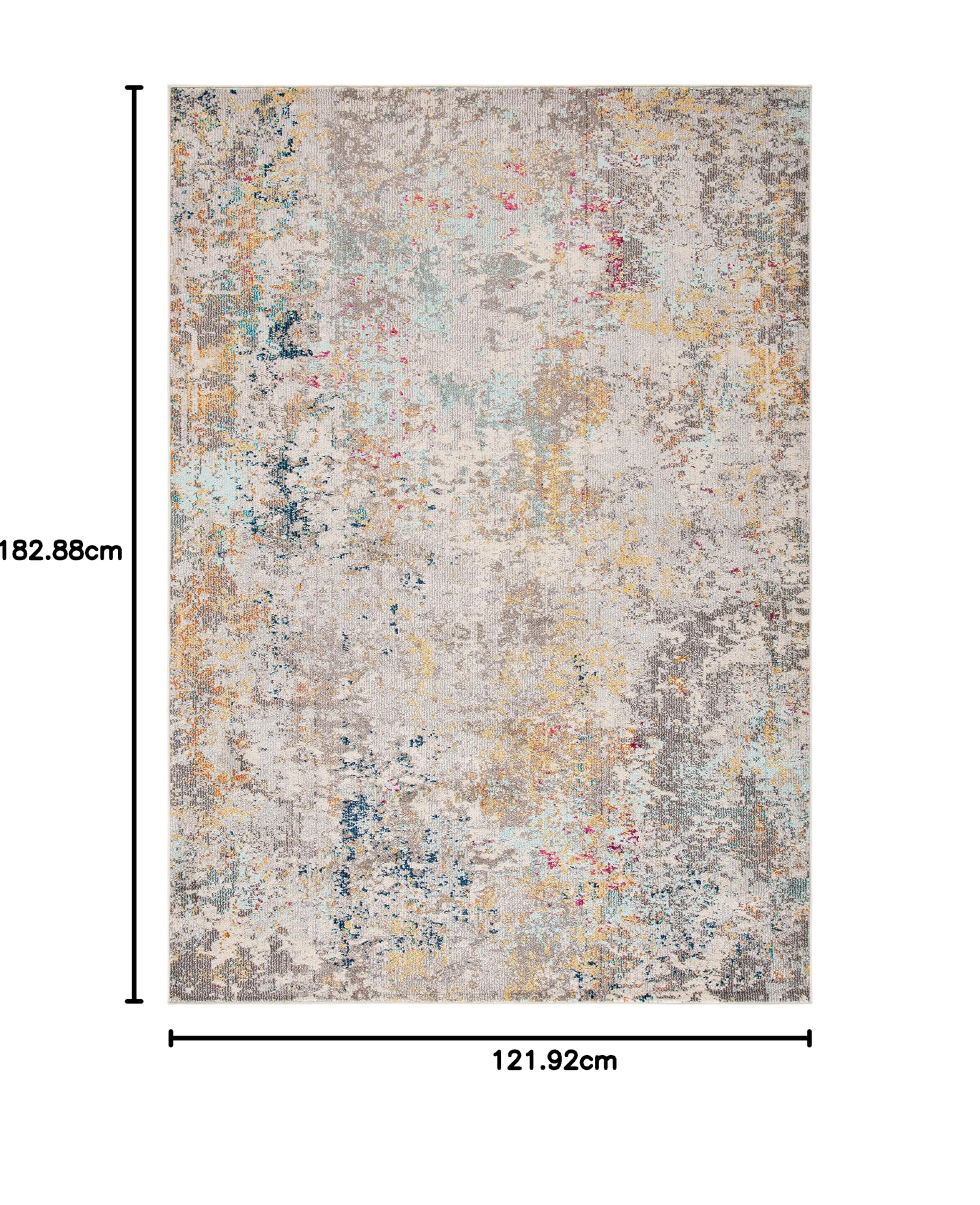 SAFAVIEH Tapis Moderne pour Salon, Salle à Manger, Chambre à Coucher - Madison Collection, Tapis à Poil Court, Gris et Or, 122 X 183 cm