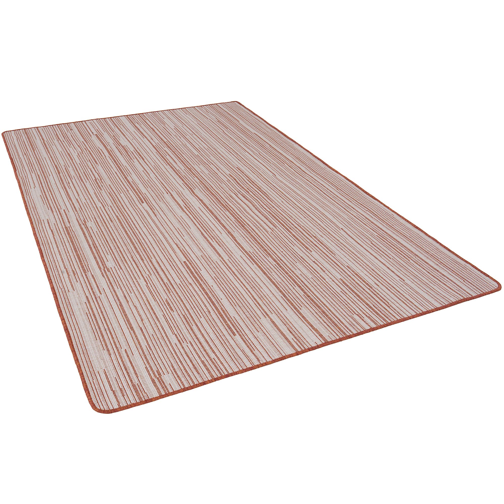 Snapstyle Tapis intérieur & extérieur Newport Terracotta – Tapis réversible à Rayures pour Balcon et terrasse