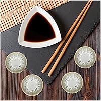 Vista 4 de Plato de cerámica para salsa de soja pequeños, 3 pulgadas, juego de 4 (color blanco ahumado)