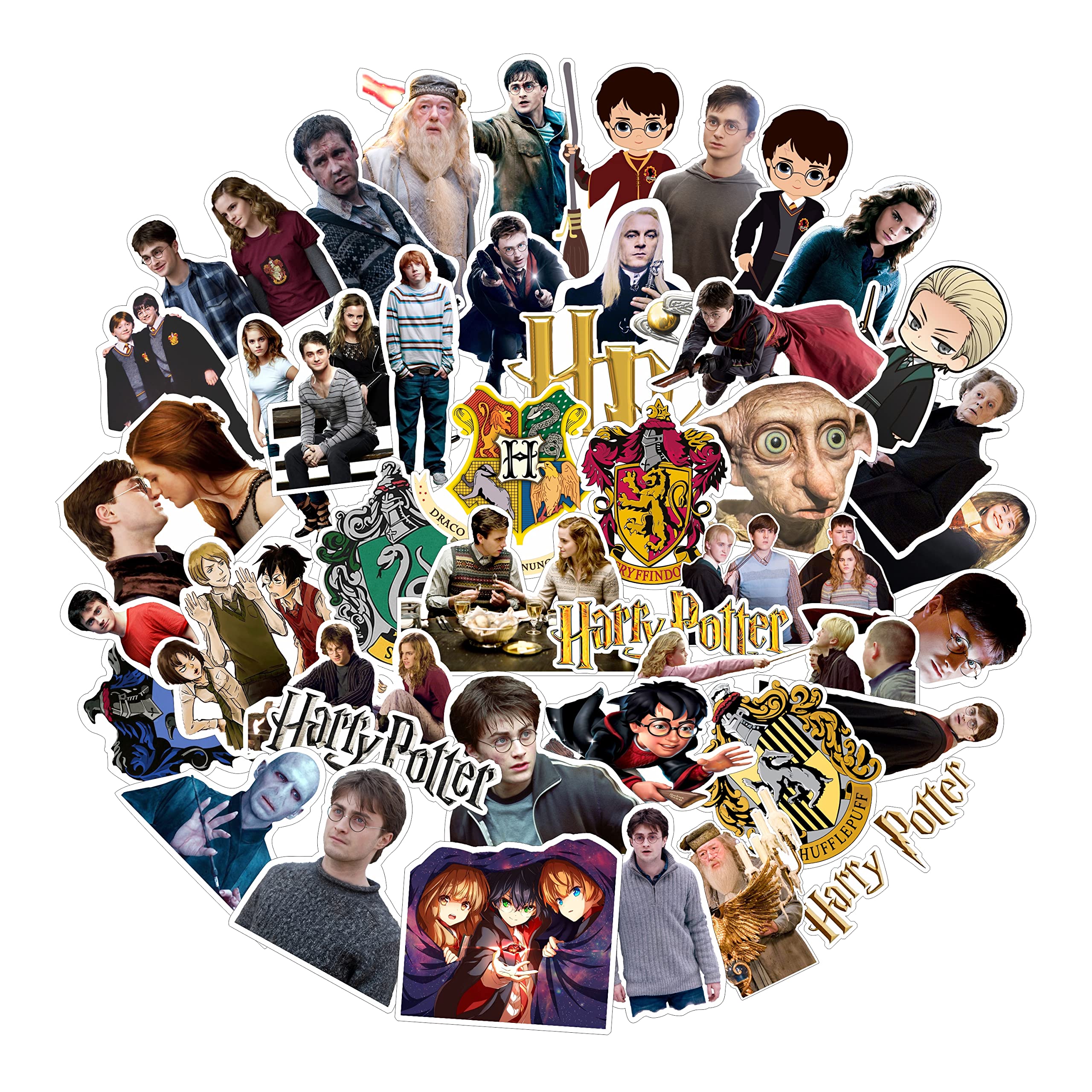 FlyBuy Hub - Harry Potter Vinyl Journal Stickers for Laptop, Mobile, Phone, Car, Bike, Bottle, and MacBook Pack of 50 Pieces