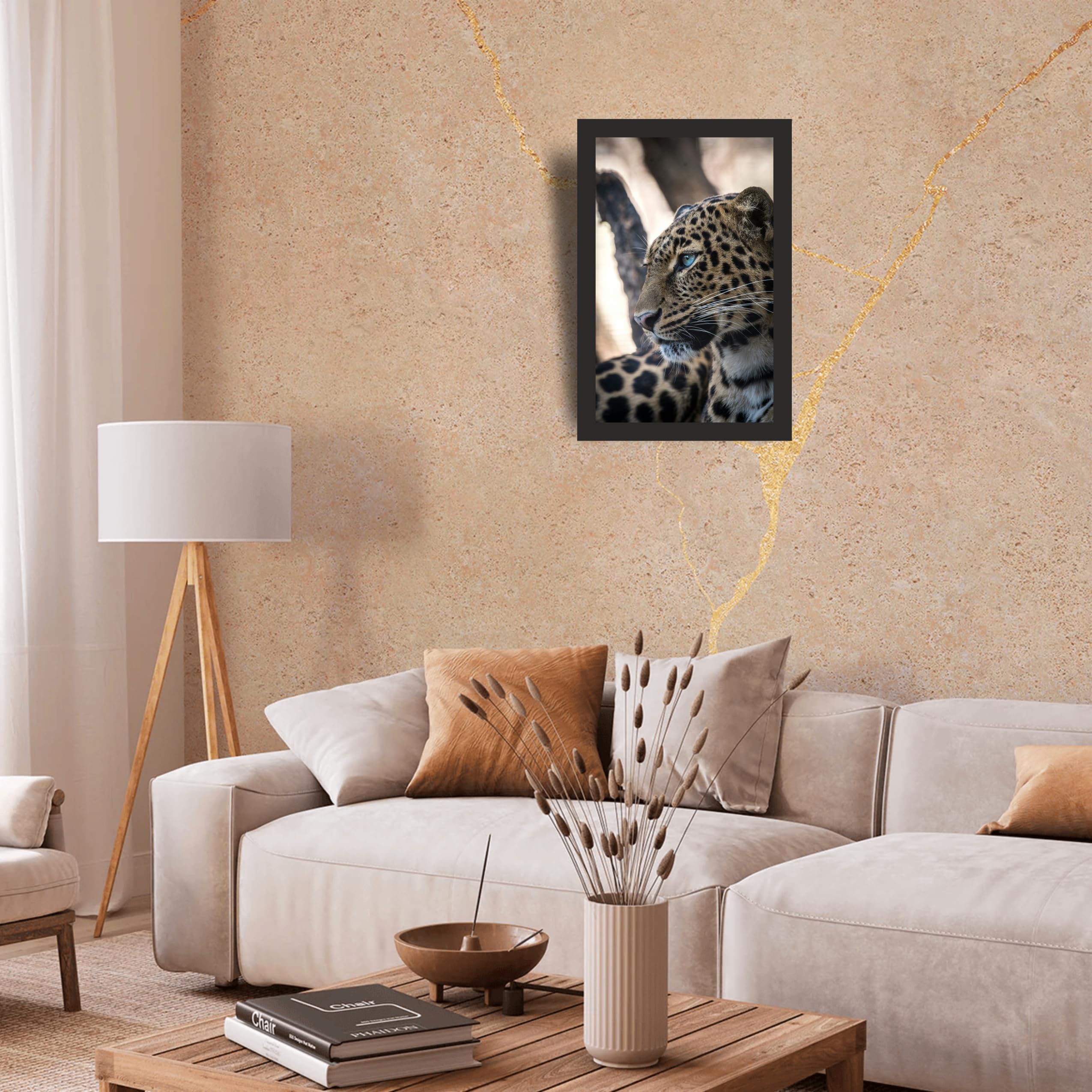 Leopard Portrait Wall Art Frame 12x18 Inch