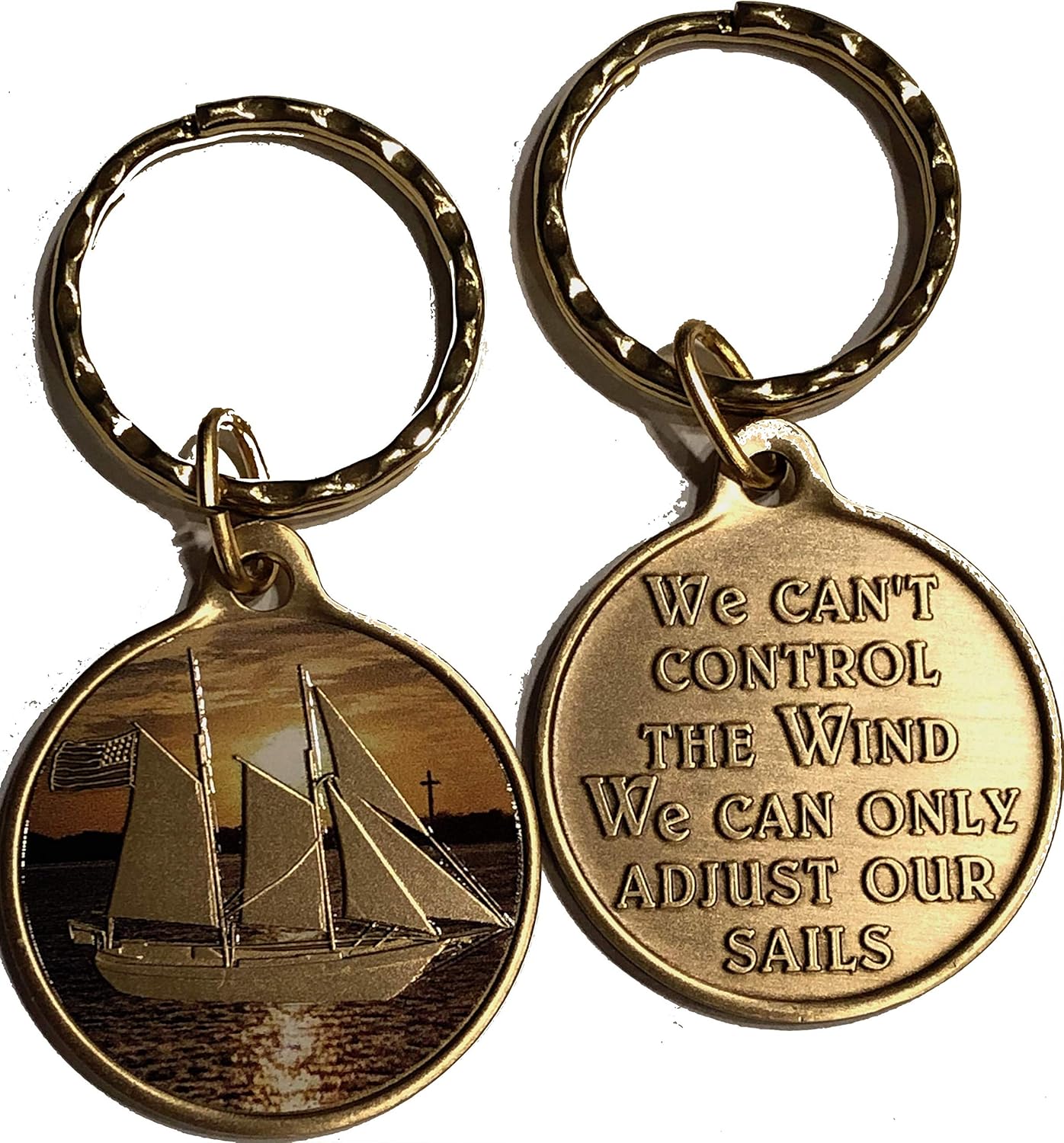 RecoveryChip Sailing Keychain We Can't Control The Wind We