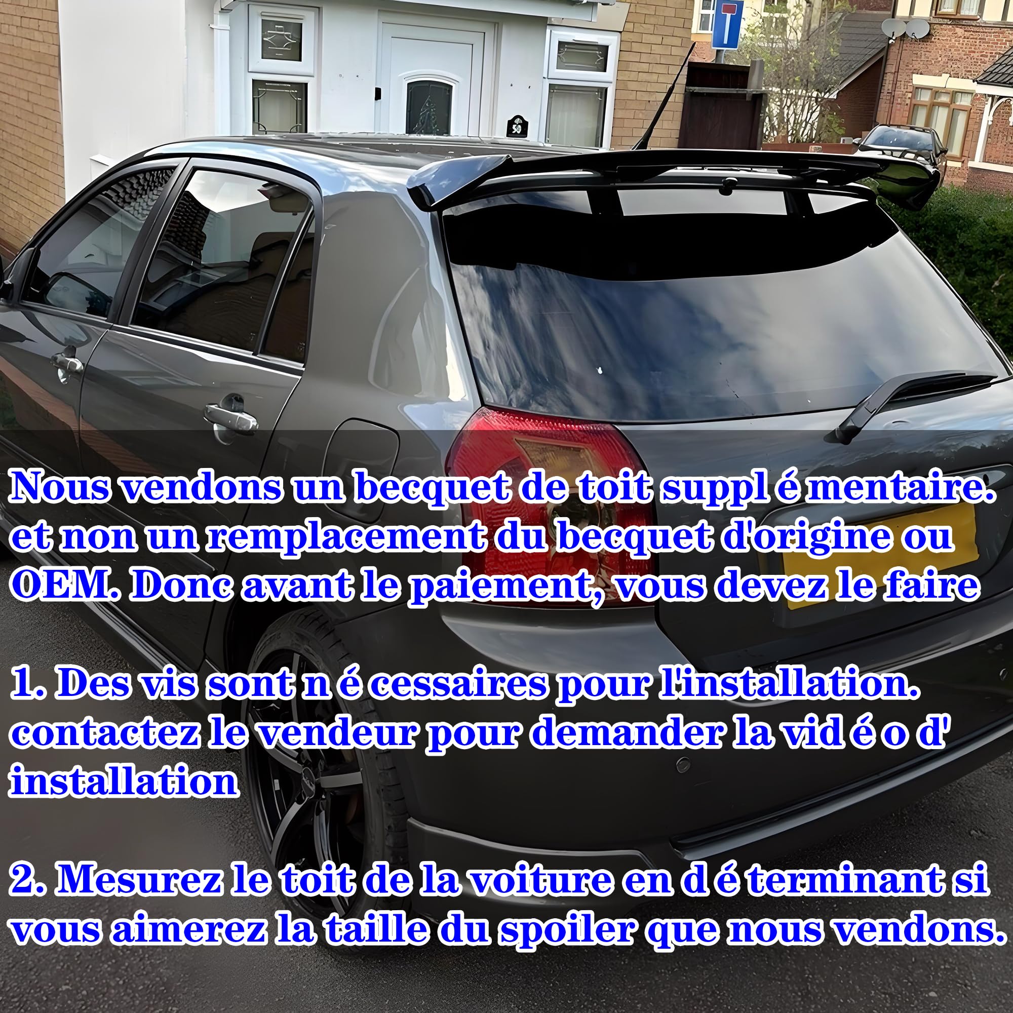 MUTUSAISI Universel aileron becquet Spoiler, pour La Plupart des de Coffre de Toit Hayon Arrière Accessoires (Noir Brillant)