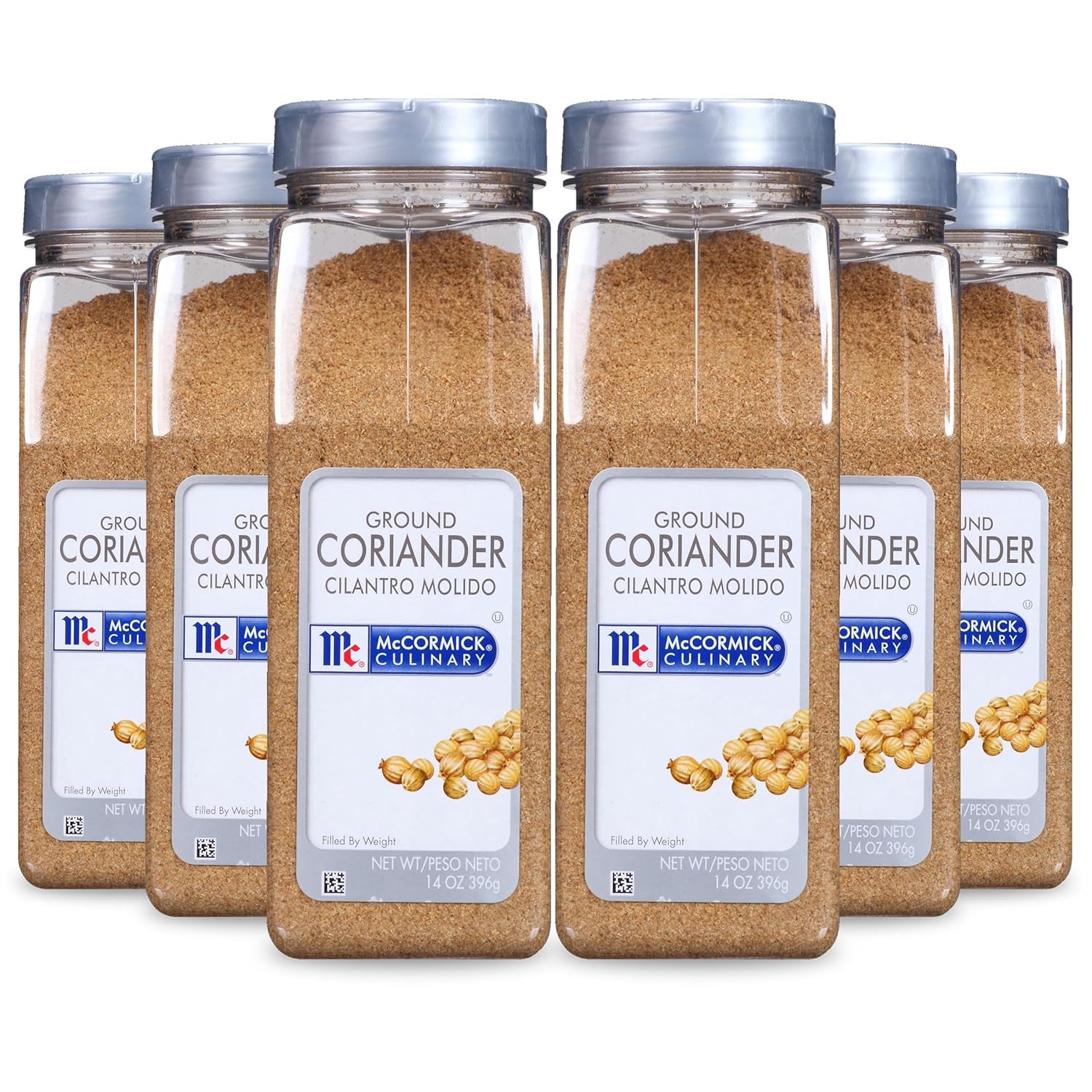 McCormick Culinary Ground Coriander, 14 oz (Pack of 6) - Six 14 Ounce Containers of Coriander Powder with No MSG for Indian, Middle Eastern, Mediterranean and Latin American Dishes