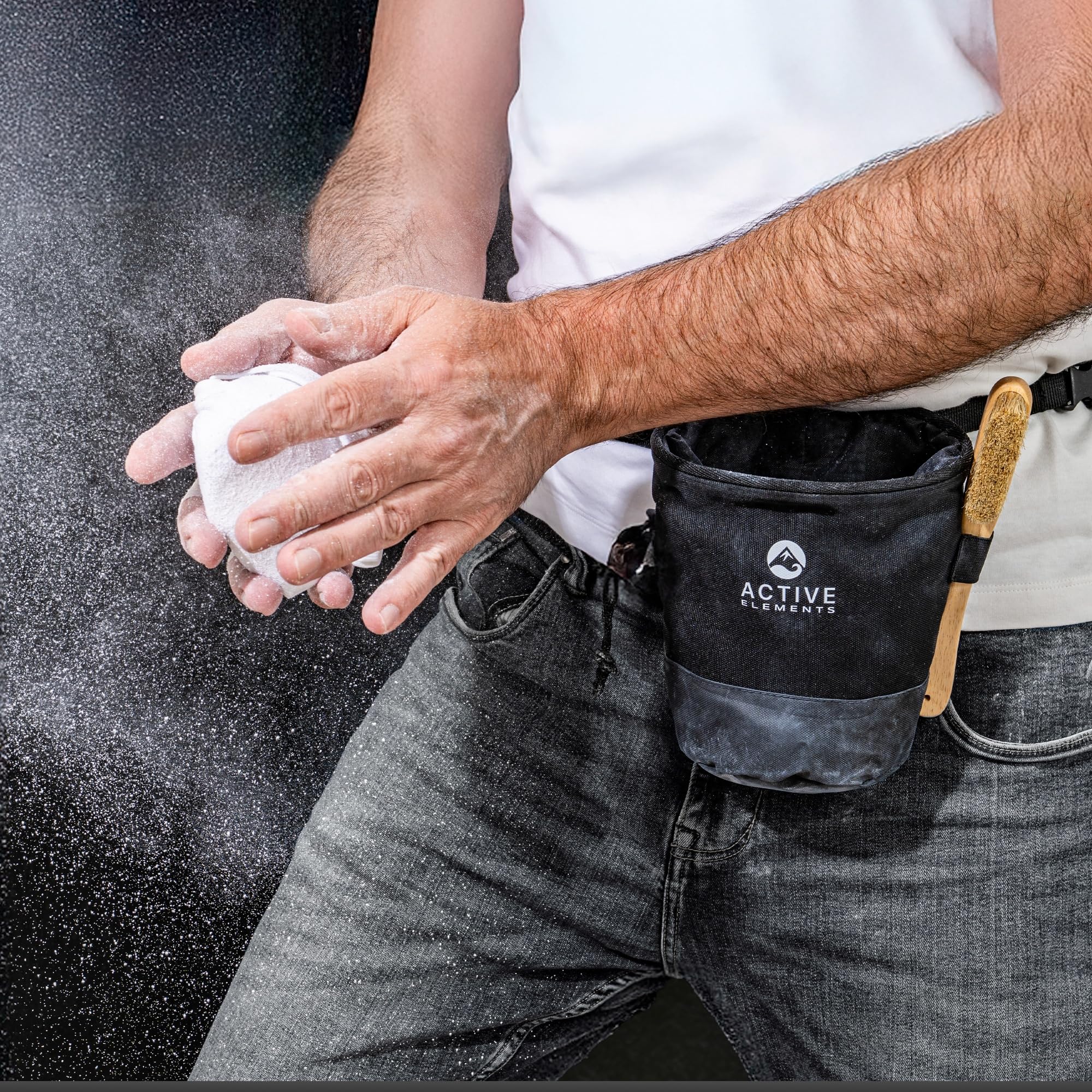 Chalkbag - Boulderzubehör als Set und einzeln: Chalkbag, Chalk Ball, Boulder Bürste und Finger Tape - ideale Kletterausrüstung für die nächste Session, Bouldern Geschenk. Einzelnes Chalk Bag