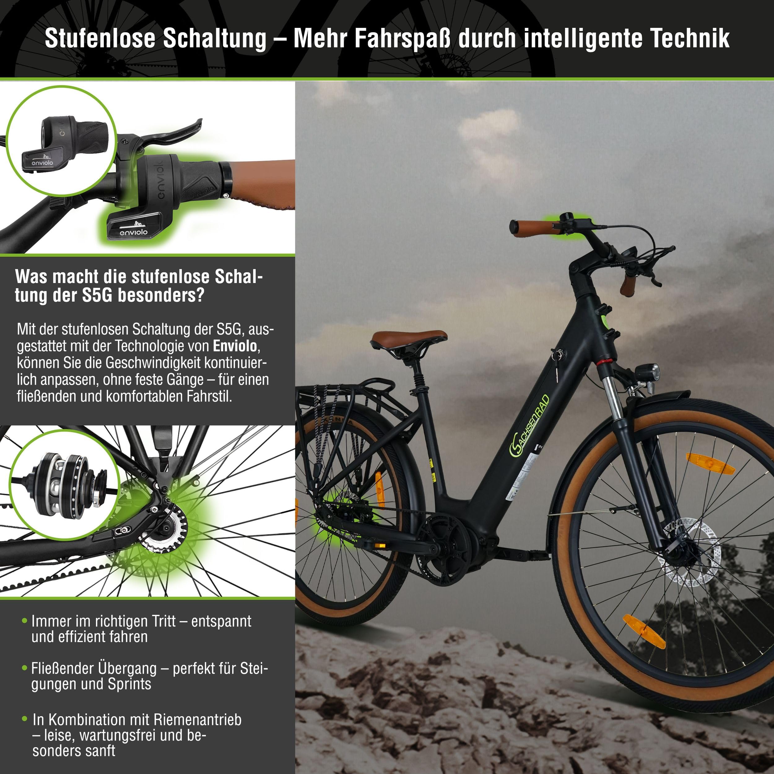 E-SUV All-Terrain CityBike S5G Centro mit stufenloser Schaltung und Riemenantrieb, 27,5" E-Bike Mittelmotor mit tiefem Einstieg