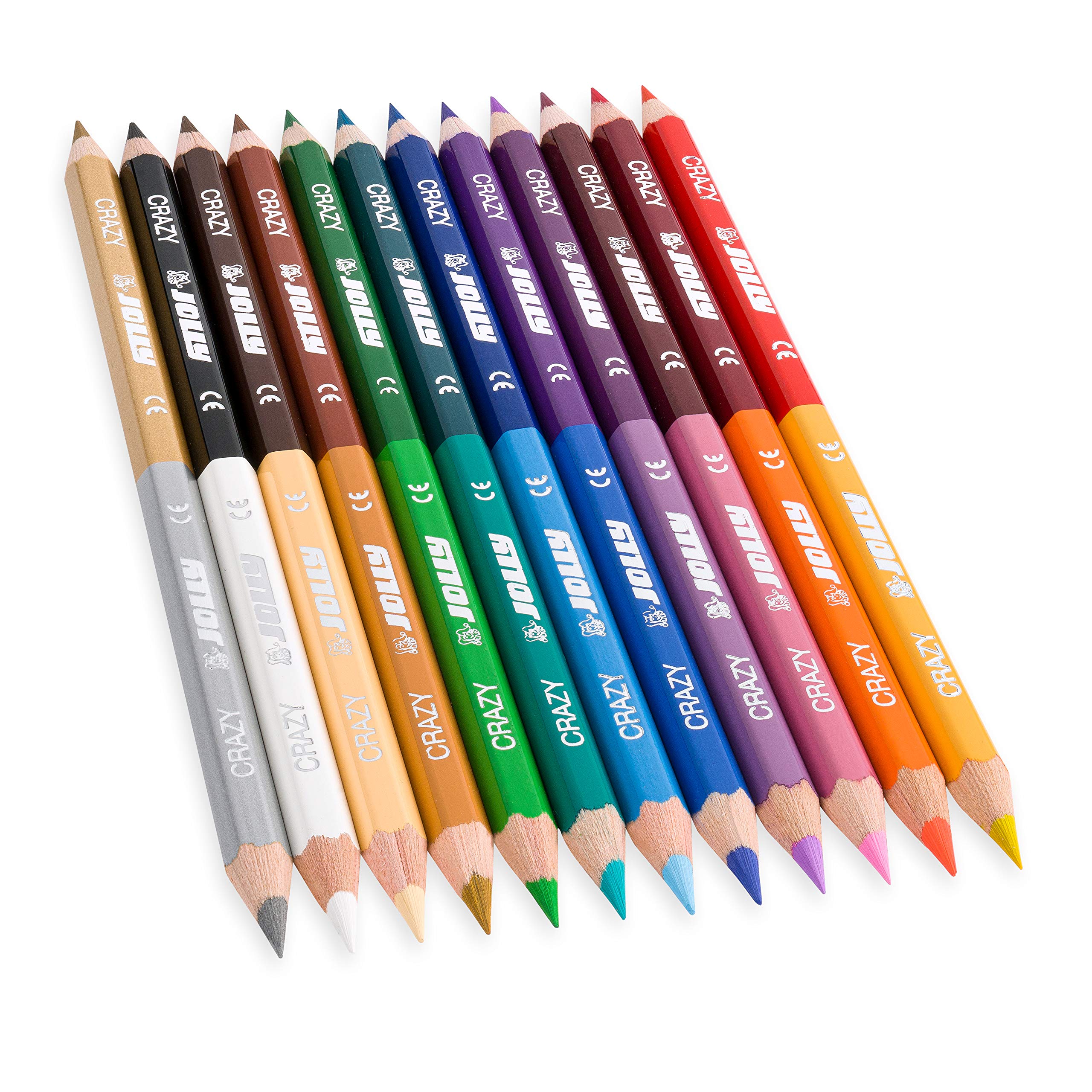 Jolly Supersticks Premium European Colored Pencils Double Ended Pencils 24 Colors In 12 Pencils Perfect For Adult And Kids Coloring Amazon Com Au Toys Games