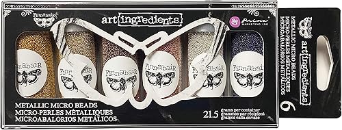 Finnabair Art Ingredients - Juego de microcuentas metálicas, 6 colores