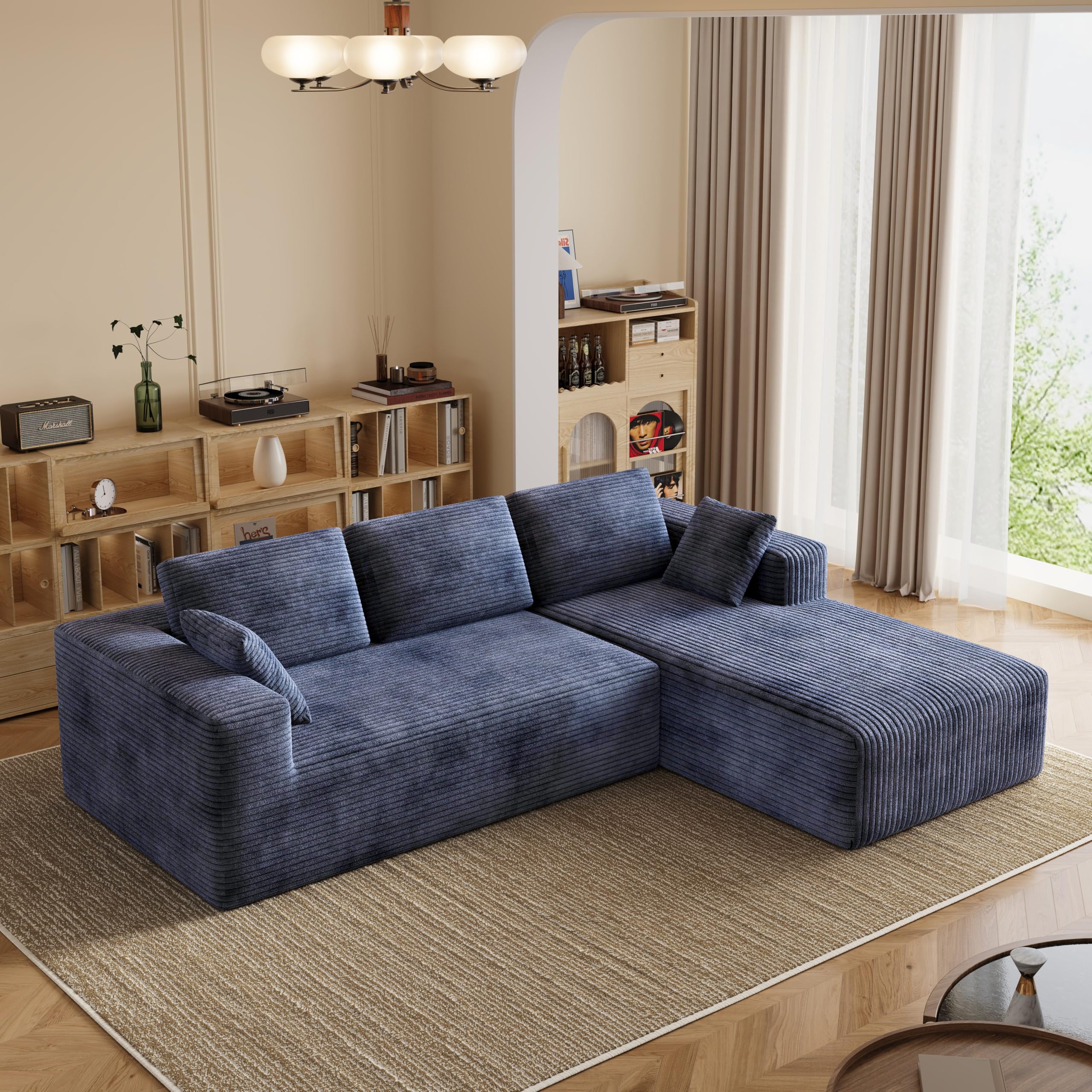 Rwatjairex 106 Corduroy Sectional Couch