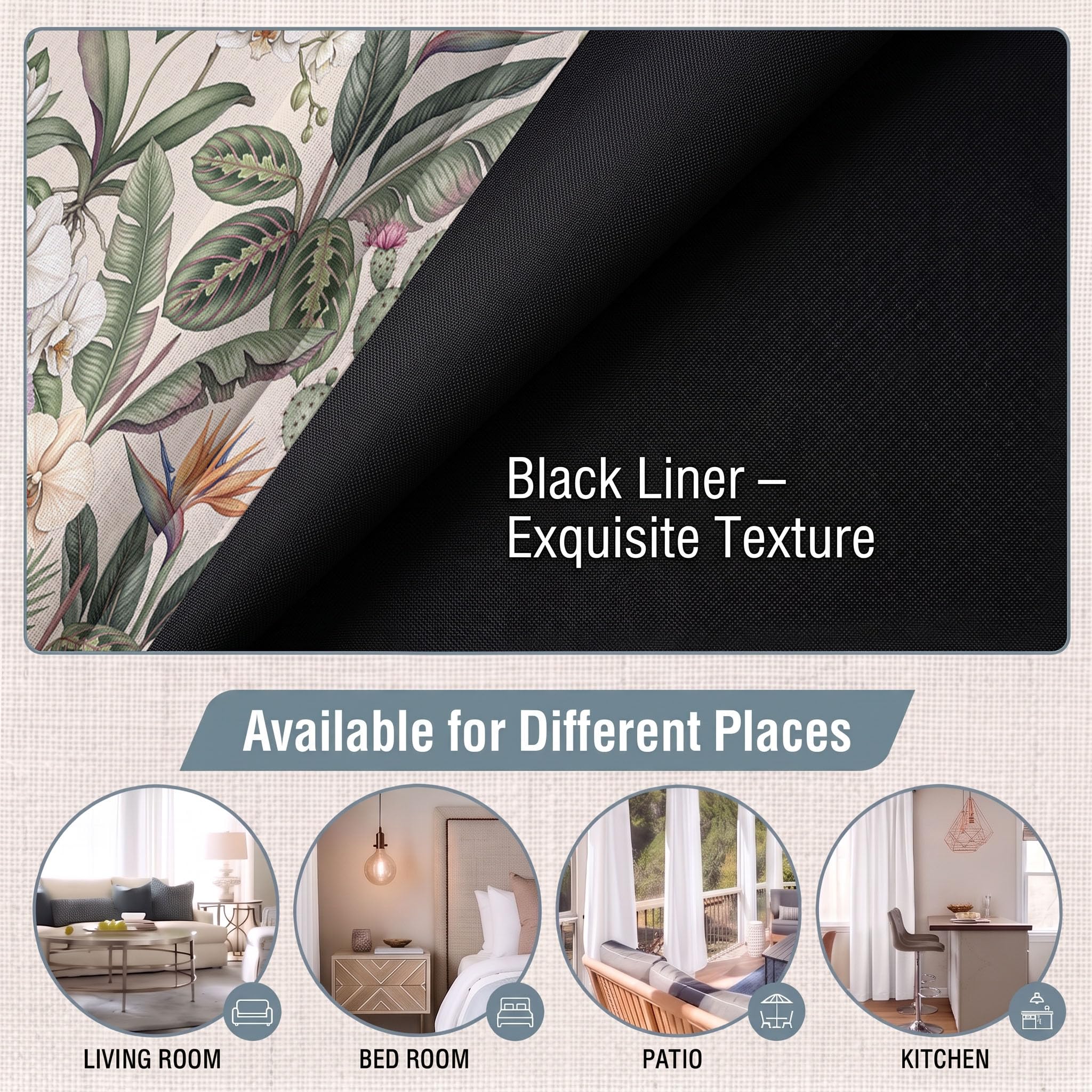 Pflanzen Und Blumen Vorhänge Mit Ösen, Aquarellzeichnung Von Orchideenzweigen Thermovorhang Hitzeschutz, H140 X B90 Cm (2Er Pack) Abdunkelnde Gardinen Für Wohnzimmer Verdunkelungsvorhang - Dunkelgrün