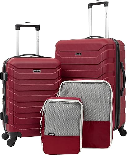 Wrangler Juego de 4 cubos de equipaje y equipaje Rojo - Juego de 4 cubos de equipaje y equipaje
