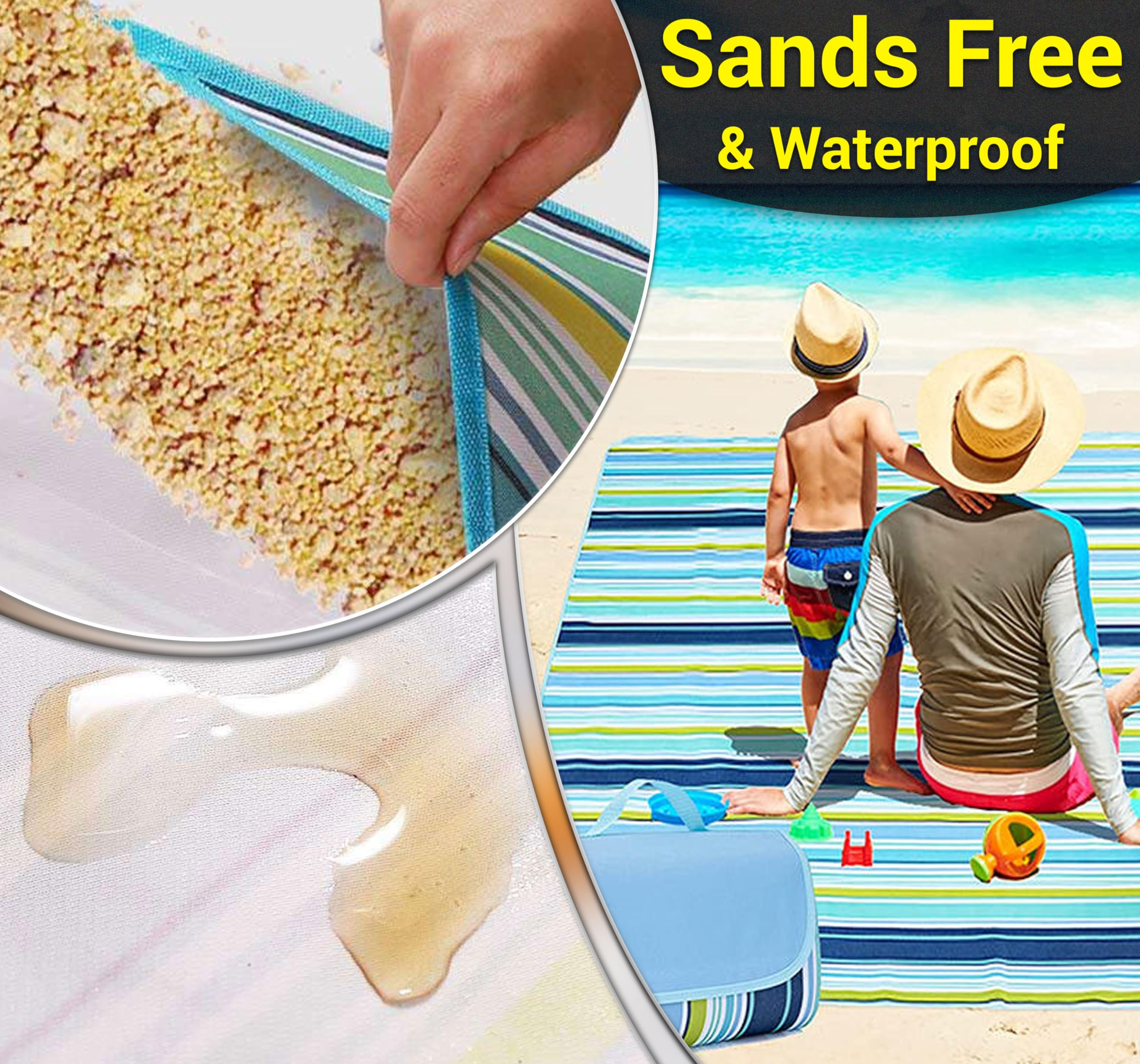 YAOMAISI Coperta Da Picnic, 200 X 200cm, Grande Coperta Da Spiaggia - Foto 8