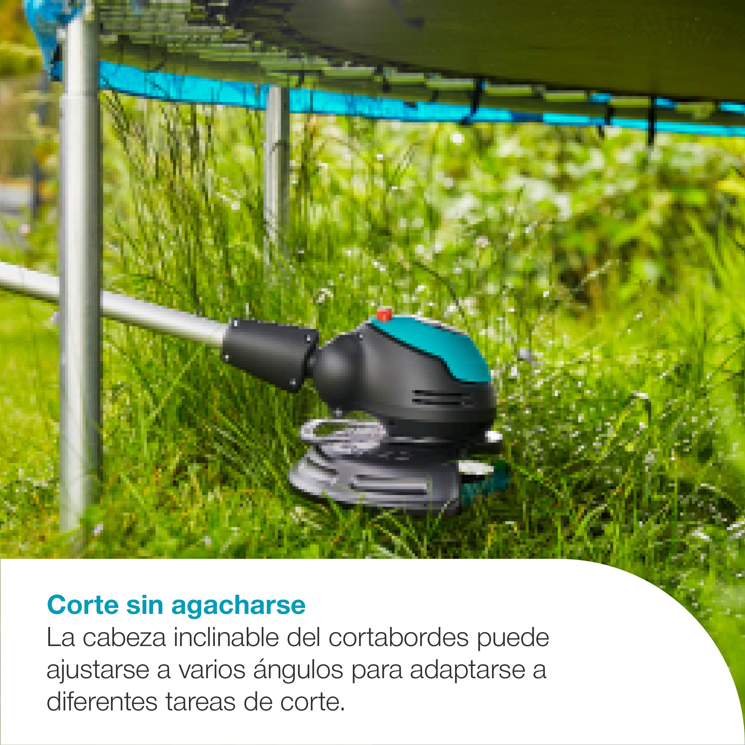 Gardena Cortabordes a batería EasyCut 23/18V P4A Set listo para usar: Potente, Ligero, Telescópico, Cabeza basculante, Sin cable (14700-20)