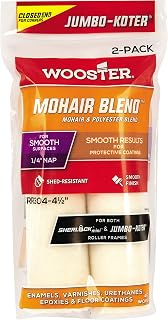 Wooster Brush RR304-4-1/2 Jumbo-Koter Mohair Blend Roller 1/4-Inch Nap, 2 Pack, 4-1/2-Inch