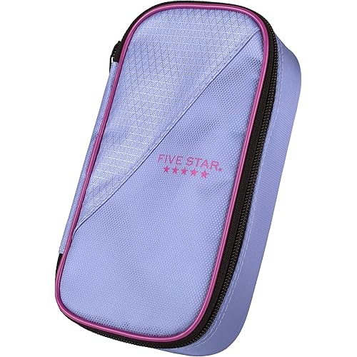Five Star Pencil Pouch, Pen Case, High-Capacity Zipper Pouch, Storage Organizer for School Supplies Earbuds Chargers Cables Makeup, Lilac/Berry (500211F-ECM)