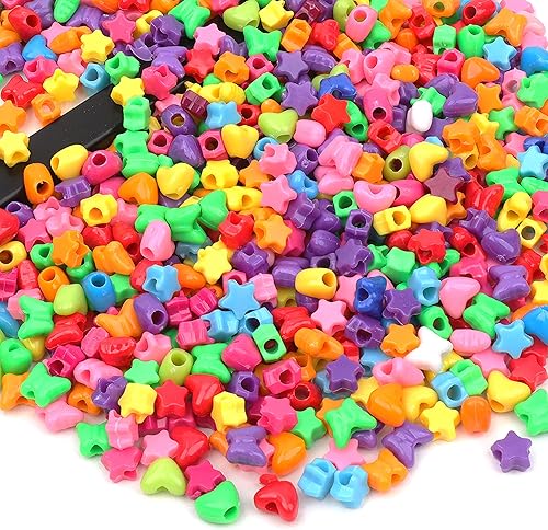 800 pulseras de cuentas de poni de 0.354 in, cuentas de barril de plástico arcoíris para collares, cuentas de pelo para trenzas para niñas, llavero,