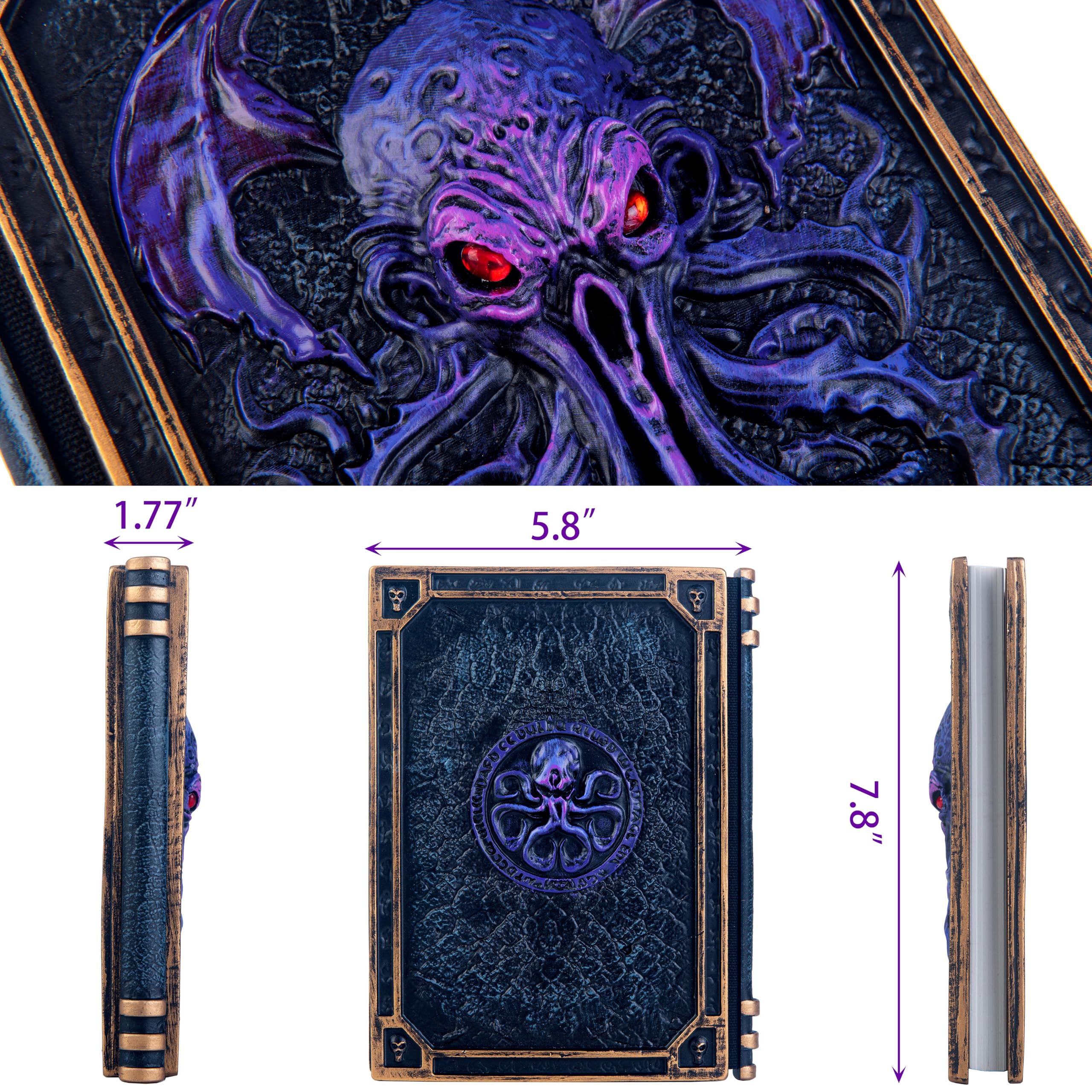 Diario en relieve hecho a mano, cuaderno de pulpo grabado de resina, diario de papel en blanco para escribir, cuaderno de bocetos, colección, regalos creativos, diario de decoración para