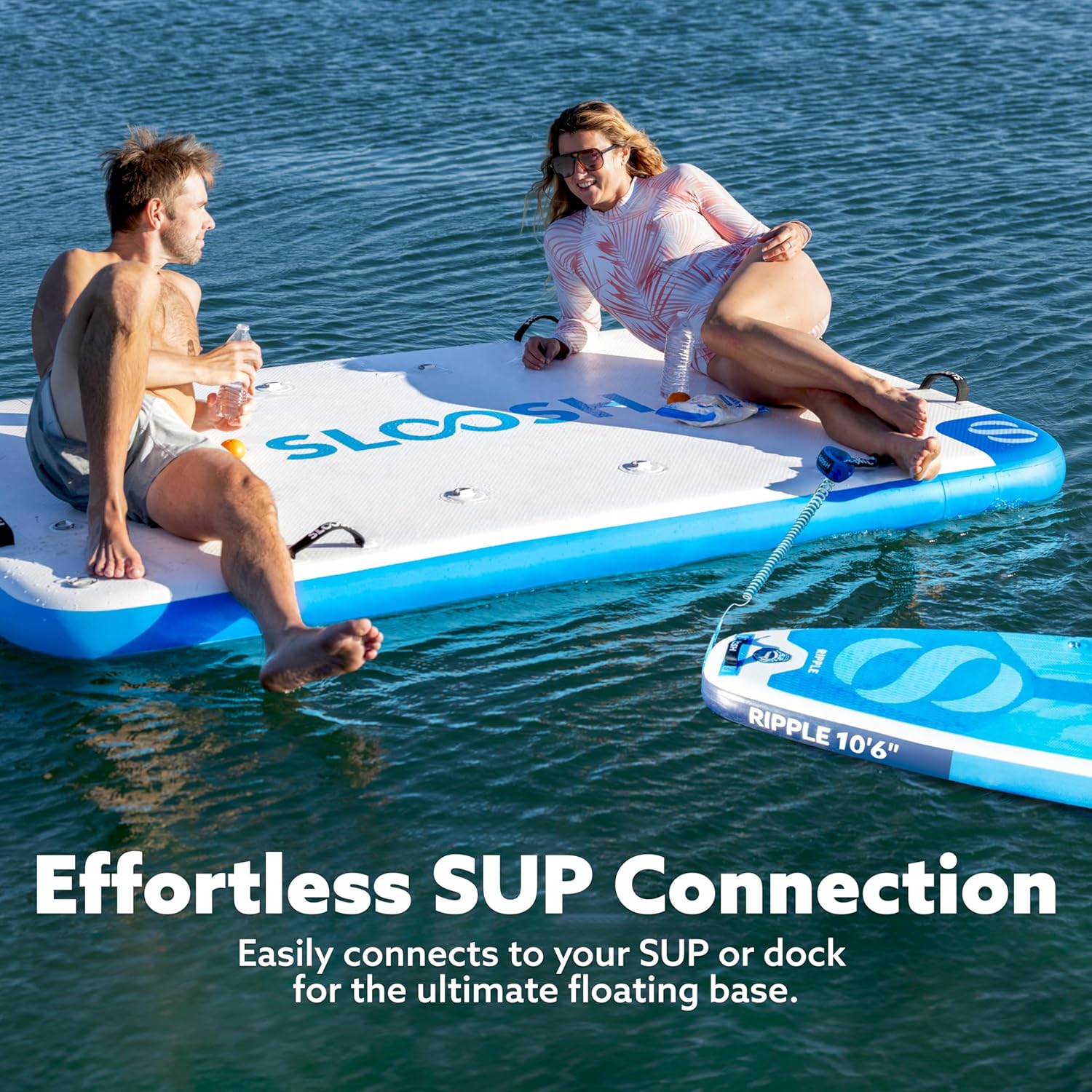 SLOOSH Inflatable Floating Dock, Inflatable Dock Floating Platform, Portable Air Dock Platform Fit for Pool, Lake, Beach with Non-Slip Surface