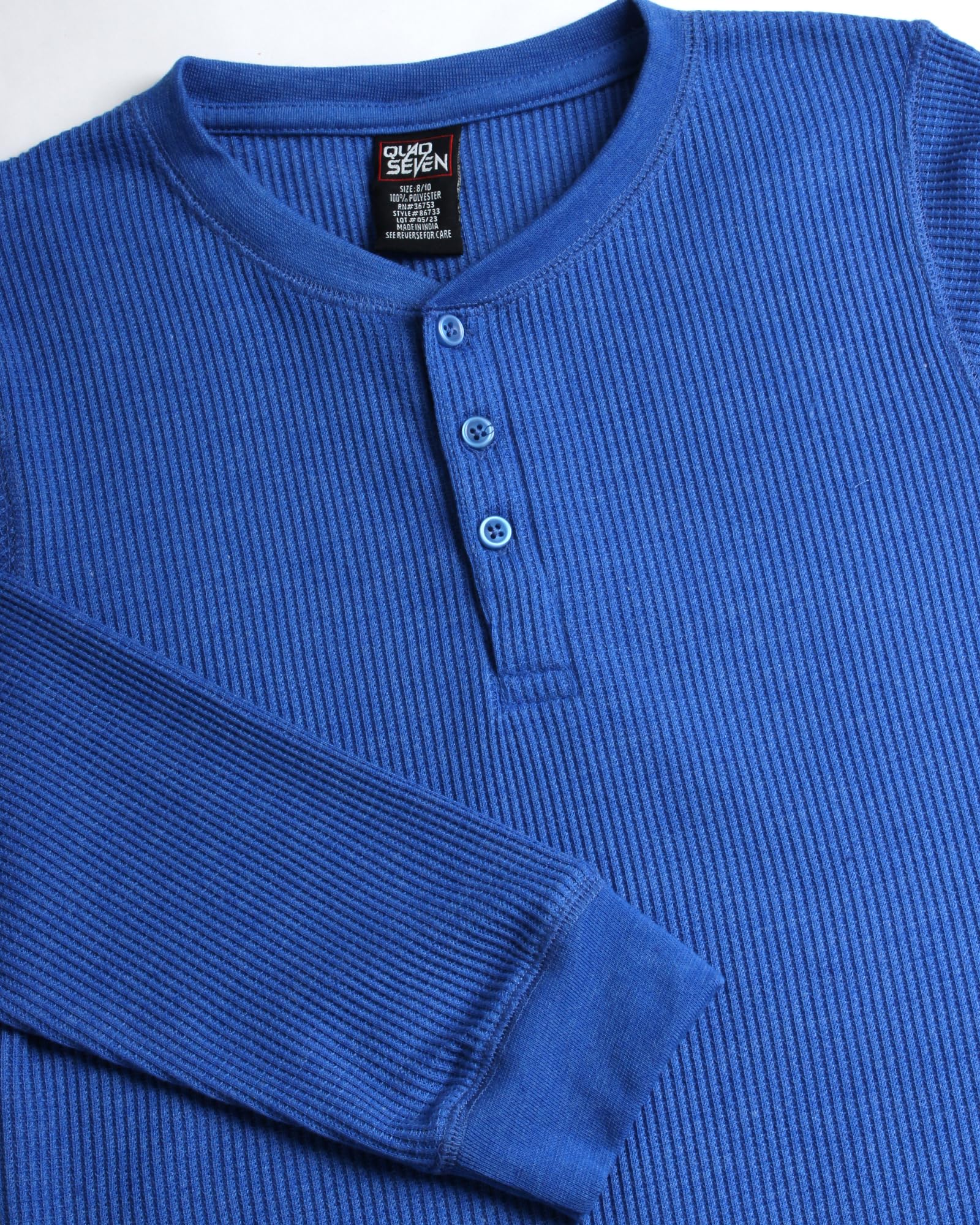 Quad Seven Camicia da ragazzo – Confezione da 2 magliette termiche a nido d'ape con scollo a V o Henley a maniche lunghe – camicia strato base per ragazzi (8-18)
