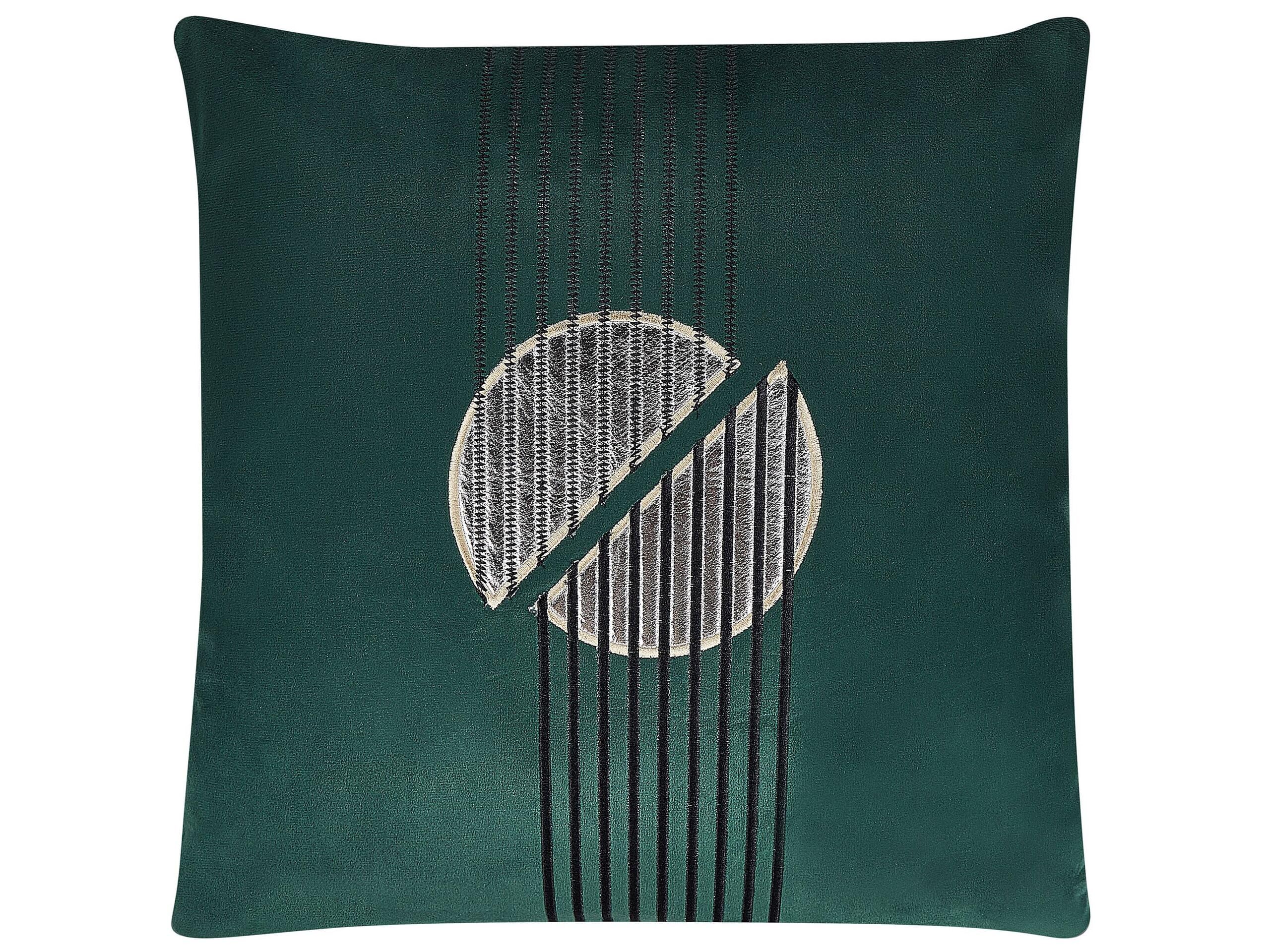 Beliani Set di 2 cuscini decorativi con motivo geometrico Verde 45 x 45 cm