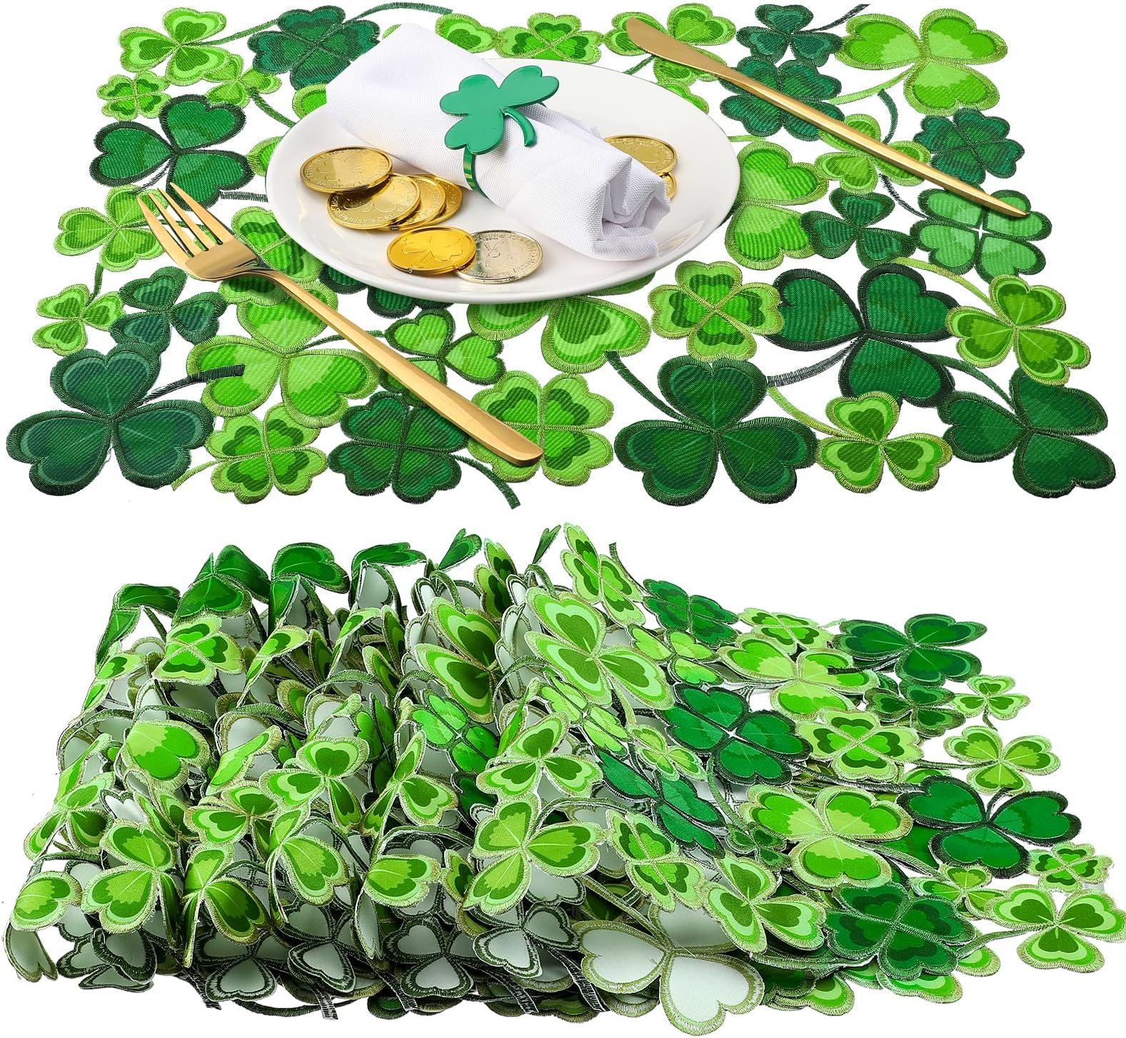 6Pcs Leather St. Patrick's Day Placemats, St. Patrick's Day