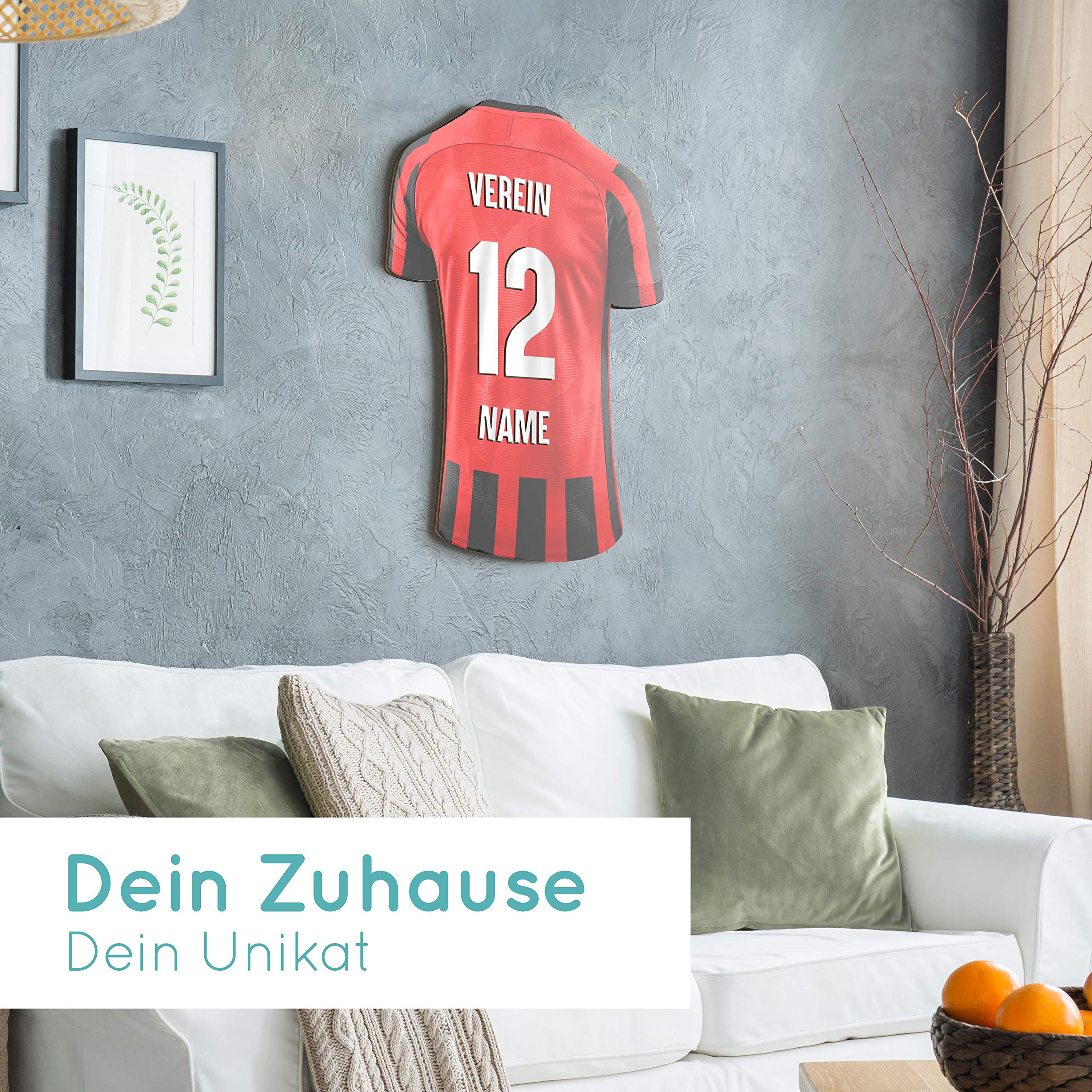 Elbeffekt Trikotlampe für Mailand Fans aus Holz - personalisierbares Geschenk - schenke Dein individuellen Mailand Fanartikel aus Echtholz