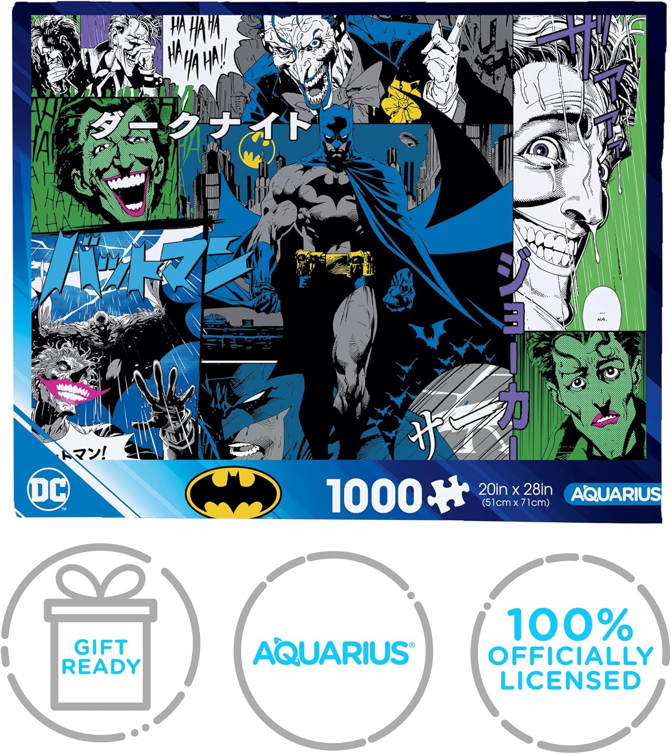 Aquarius Batman Manga 1000 Piece Jigsaw Puzzle - Glare Free - Precision Fit - Officially Licensed DC Comics' Merchandise & Collectibles - 20x28 Inches
