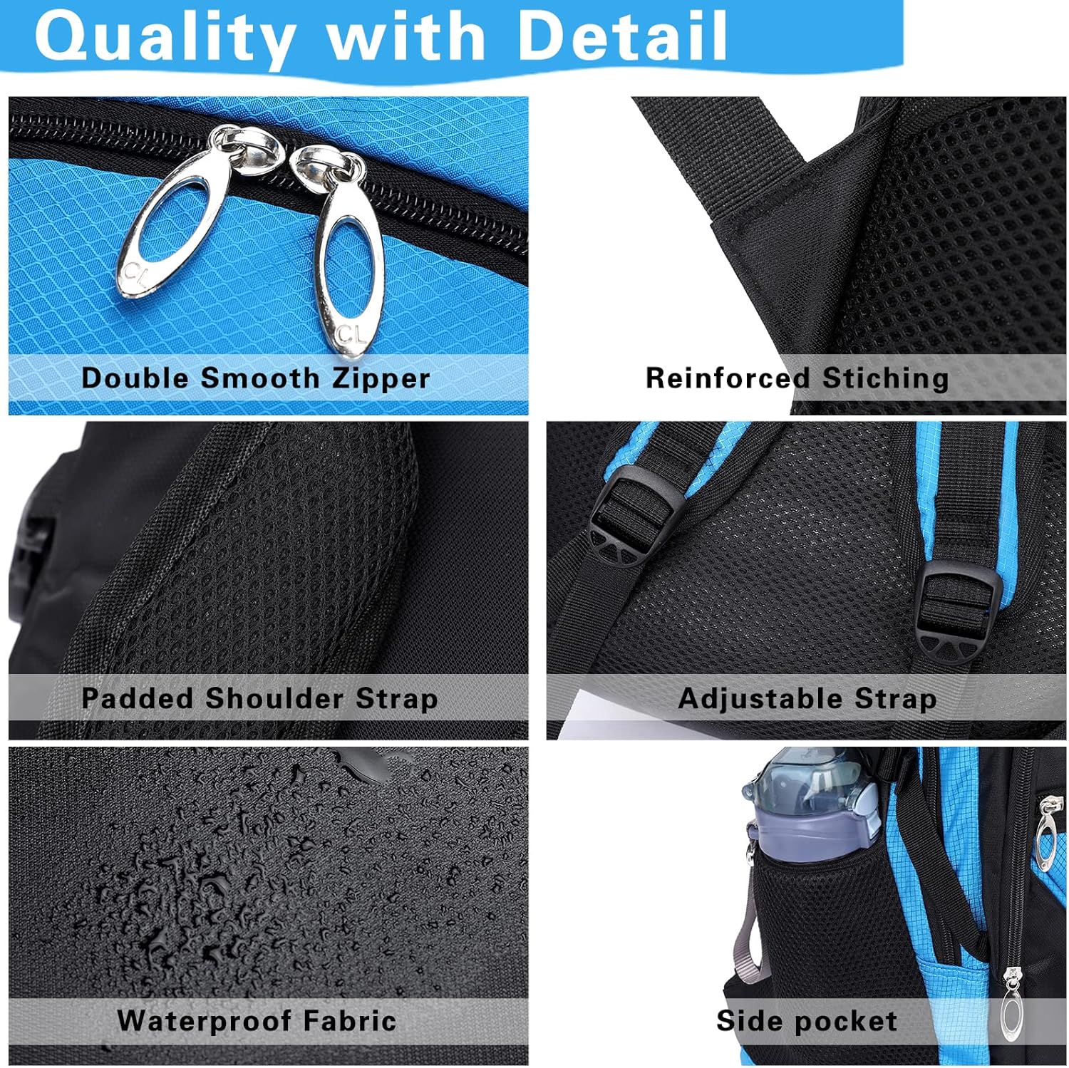 Kids School Backpack For Boy And Girl,Large Capacity High Middle Elementary Primary Students Teens Sports Bookbag (Light Blue) - Image 4