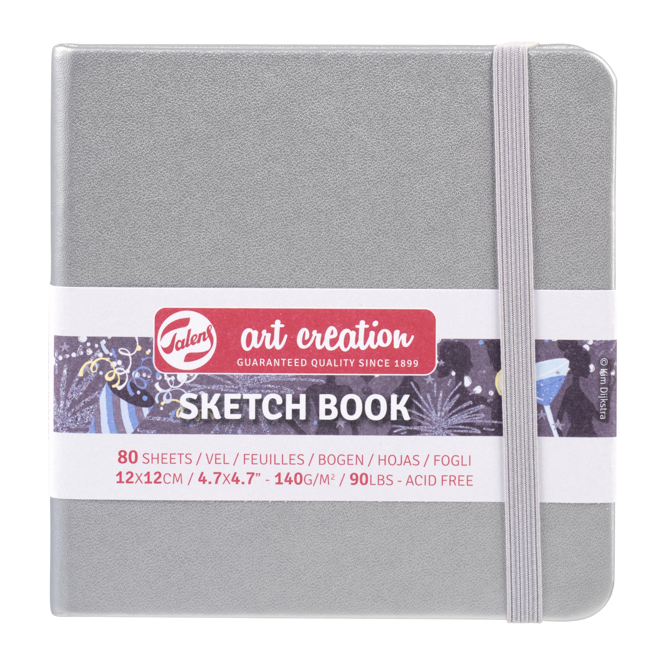 Talens Art Creation Sketchbook 80 Sheets, 12 cm x 12 cm Size, Shiny Silver Shiny Silver 12×12cm