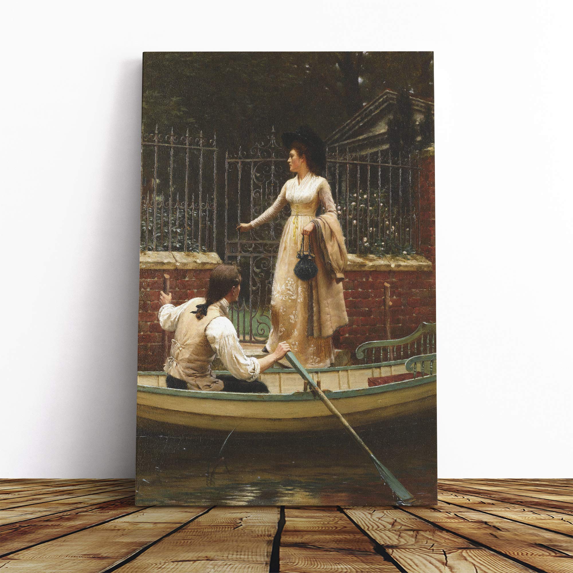 Edmund Leighton The Elopement Canvas Print | Gallery Wrapped 30mm Frame Wall Art | 24x16 inches | Ready to Hang | Modern Picture | Living Room Bedroom Lounge Office