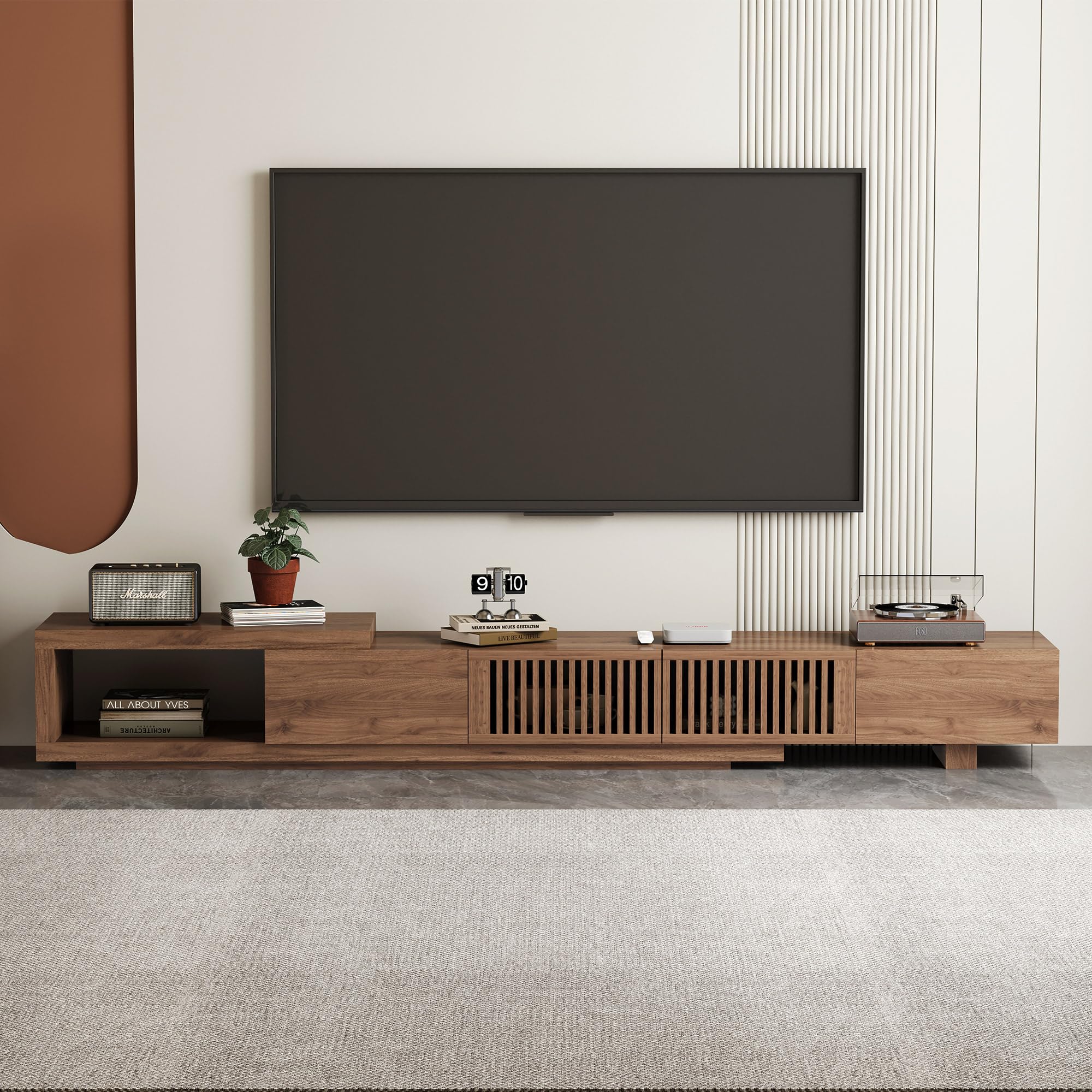 Extendable Modern Walnut TV Console
