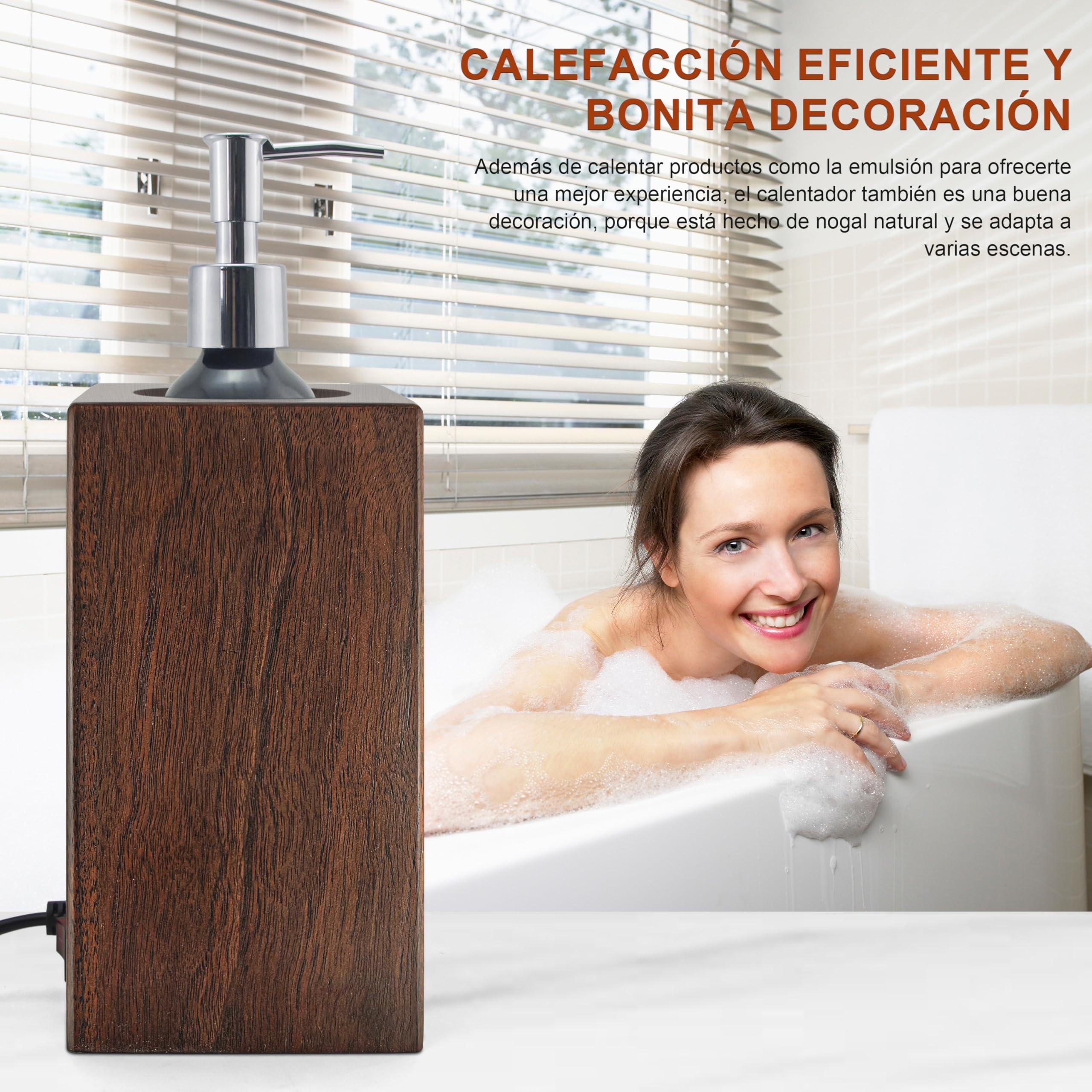 Calentador de aceite de masaje Spa en el Salón de belleza calentador de emulsión de nuez de madera maciza calentador de masaje control automático de temperatura 2 botellas metálicas