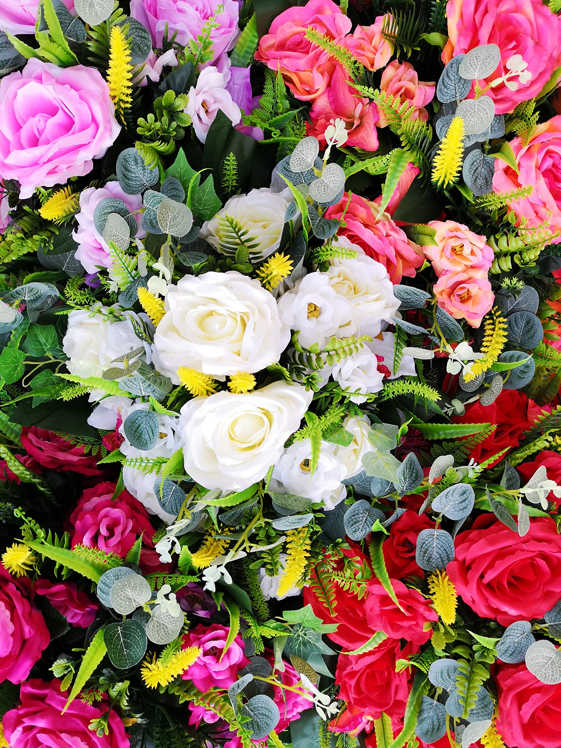 Composition de Fleurs Artificielles, Lesté Ciment pour Une Très Bonne Tenue à L' extérieur, Réalisé par Nos Soins, Les Fleurs sont De Très Bonne Qualité.