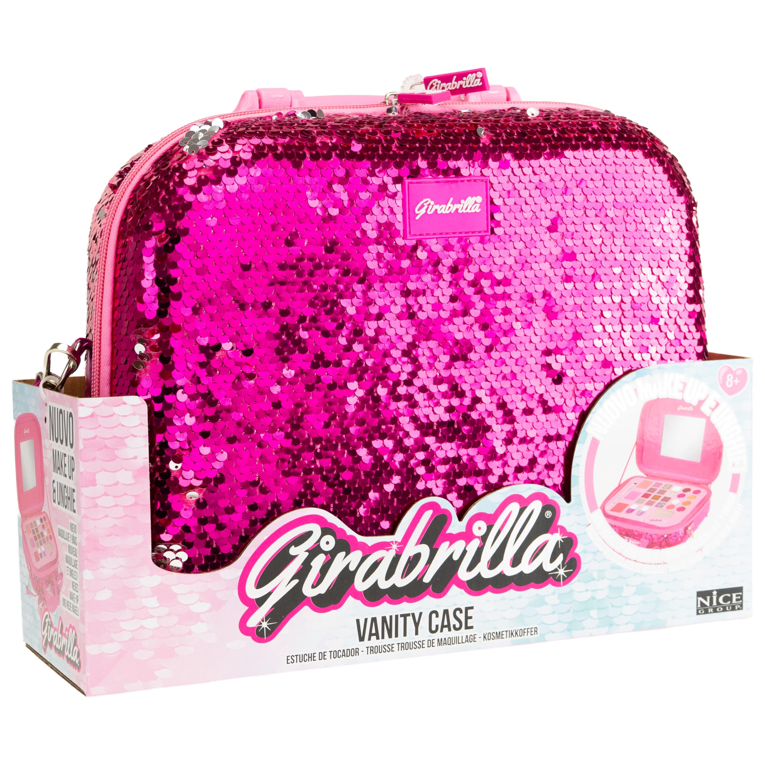 Girabrilla 02550D, Nice Group Make Up Case - Valigetta trucchi Girabrilla - MAGENTA/SILVER