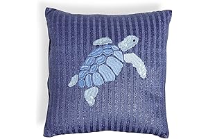 Vera Bradley Turtle Dream: Embroidered Straw Pillow for Serene Rest