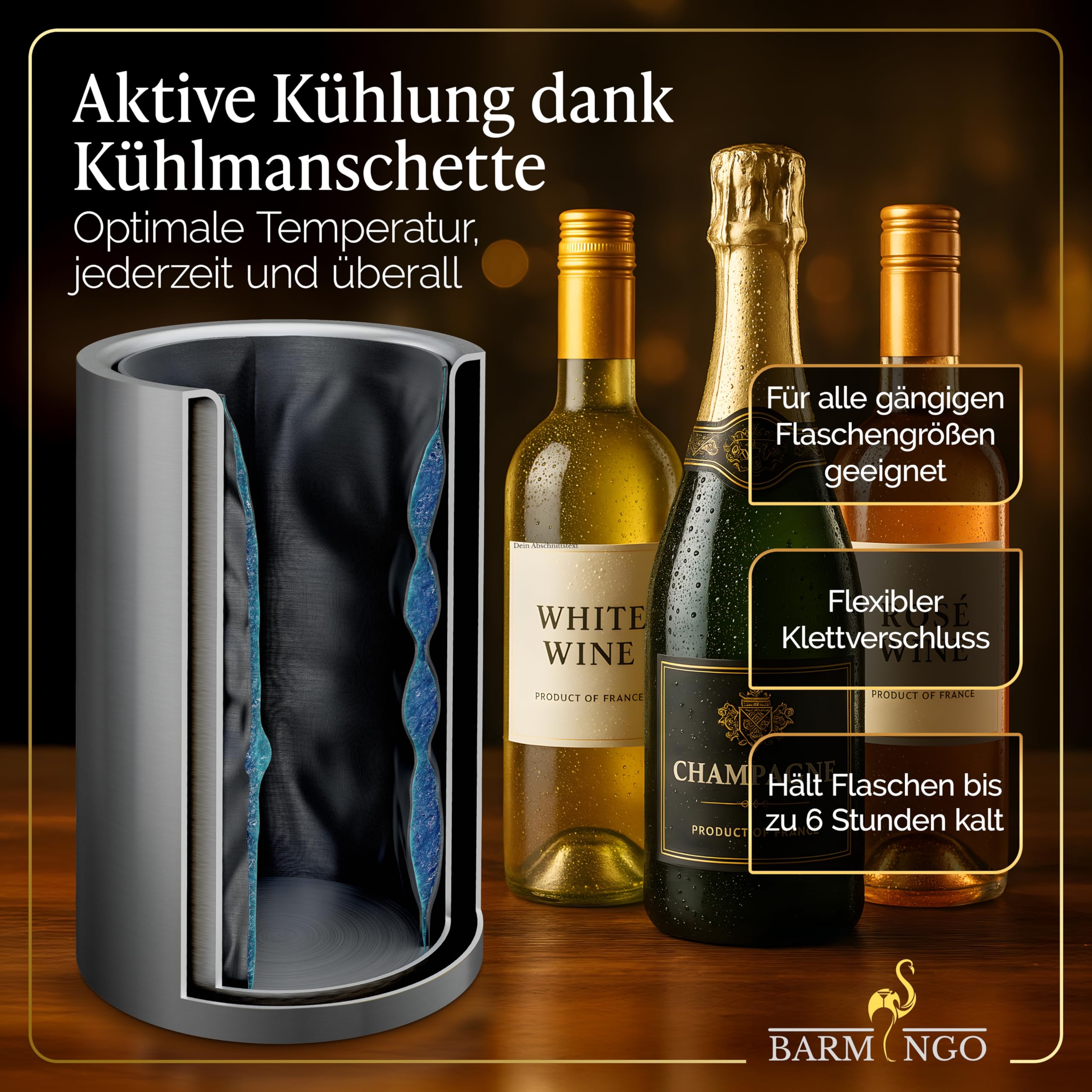 SPAR-SET: Eiswürfelbehälter & Weinkühler Set | 2l Eisbehälter Set mit Sieb, Eiswürfelform, Zange | Sektkühler Edelstahl mit 2 Kühlakkus