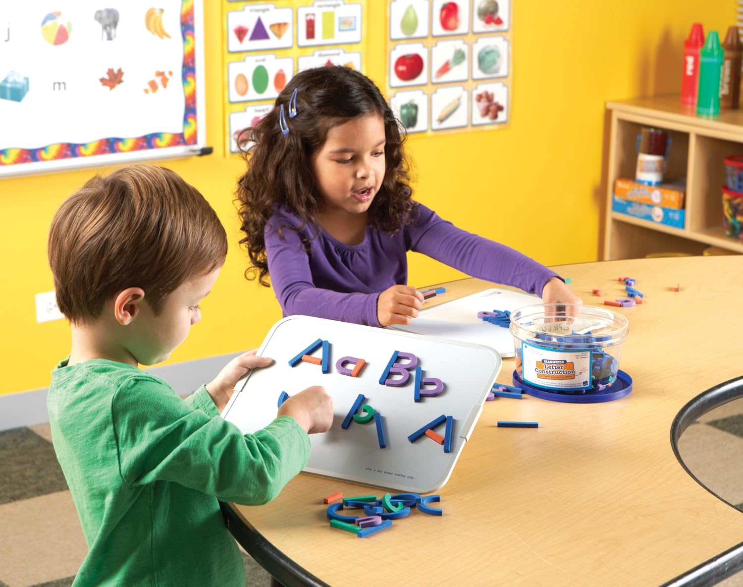 Learning Resources Magnetic Letter and Number Construction Set, Soft Foam Magnetic Shapes, Uppercase and Lowercase Letters, Teaching Aids, 262 Pieces, Grades PreK+, Ages 4+, Model Number: LER8551