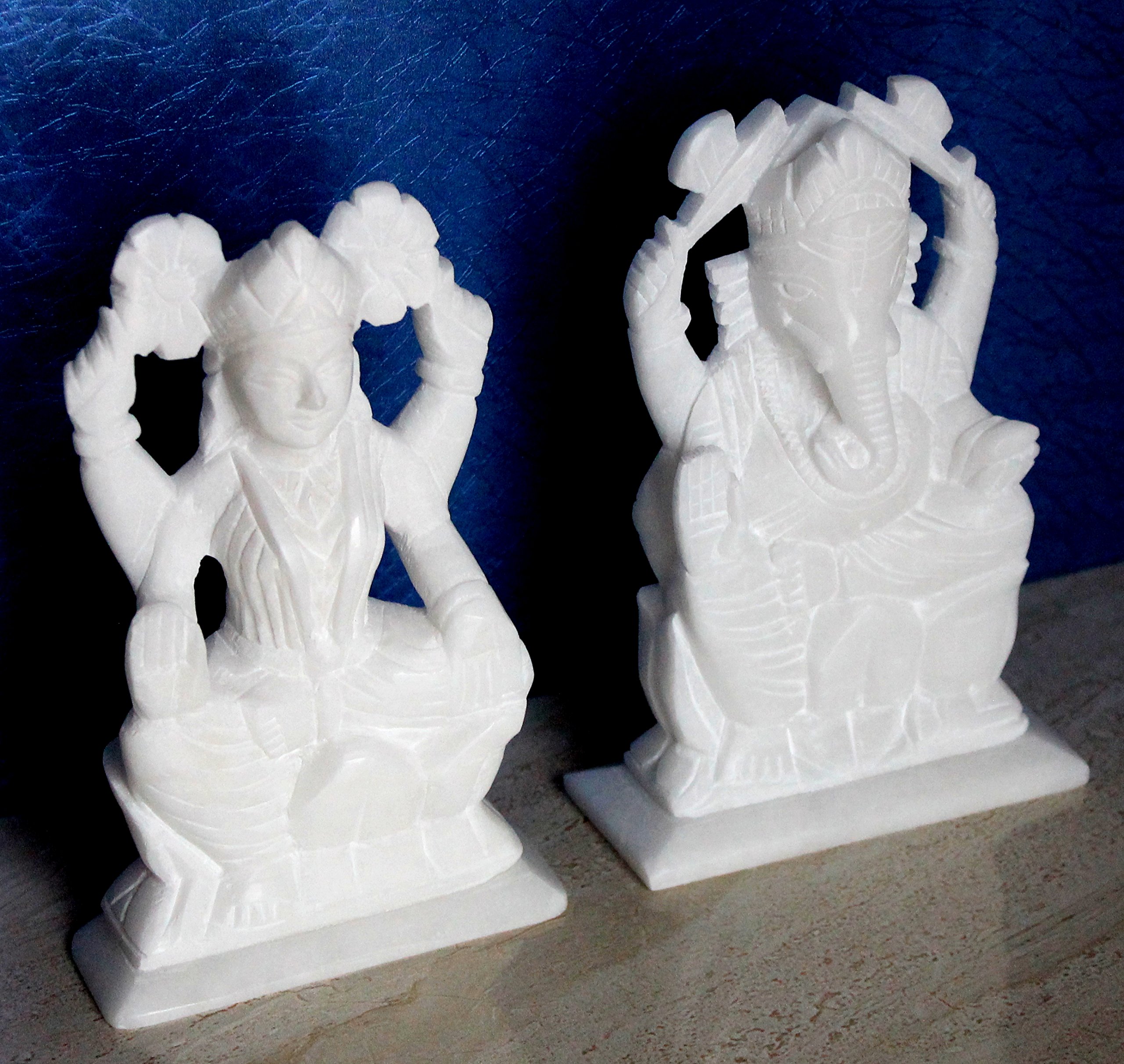 StonKraft - 7" (BIG SIZE) - Ganesh Laxmi Idol - Marble Lord Ganesh Ganpati Ganesha Laxmi Lakshmi Idol, Statue, Murti, Sculpture - Image 3