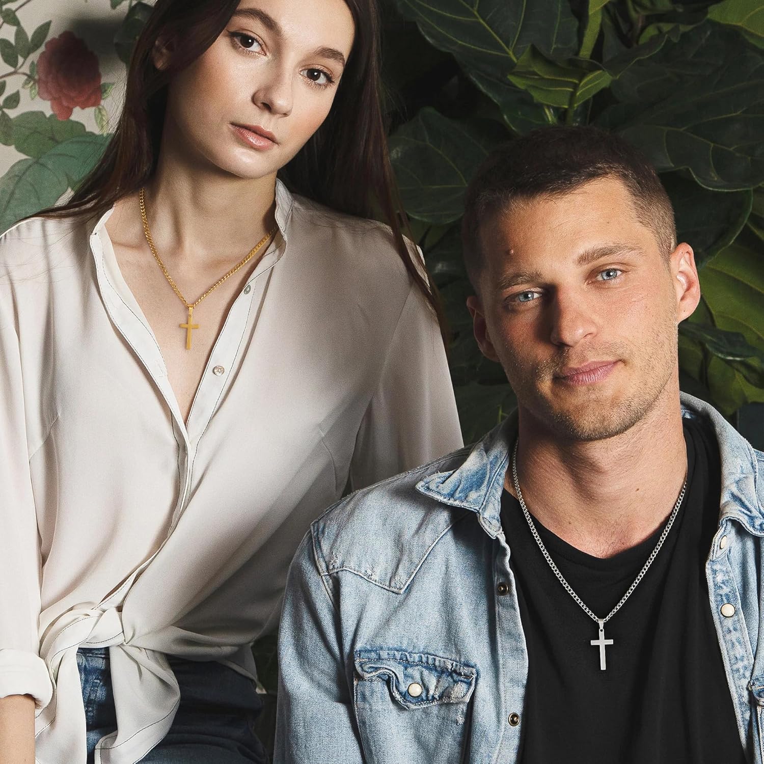 LUXEJEW Cross Necklace for Men Boys - Silver/Gold/Black Stainless Steel Cross Pendant Necklace Cuban Link Chain 16-24 Inches - Image 4