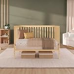Dream On Me Synergy 5-in-1 Convertible Crib in Natural, Greenguard Gold Certified, BSA Certified, 3 Mattress Height Settings, Classic Nursery Furniture