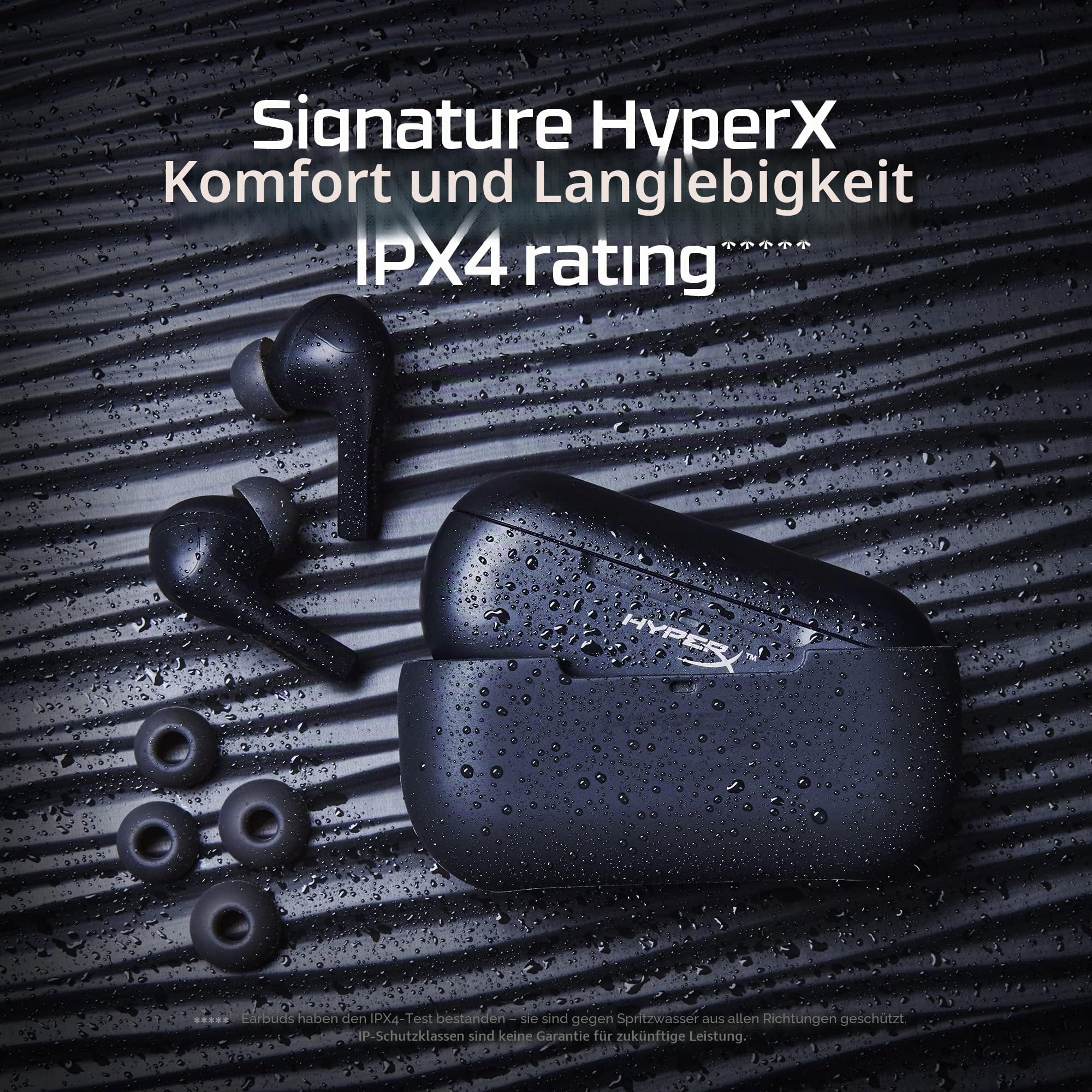 HyperXCloud MIXBuds-EchtekabelloseOhrhörer,Bluetooth-kompatibel,Low-Latency-Gaming-Modus,USB-CWireless-Adapter,langlebigerAkku,12-mm-Treiber,Silikon-Ohrpolsterin3Größen,DTSHeadphone:X
