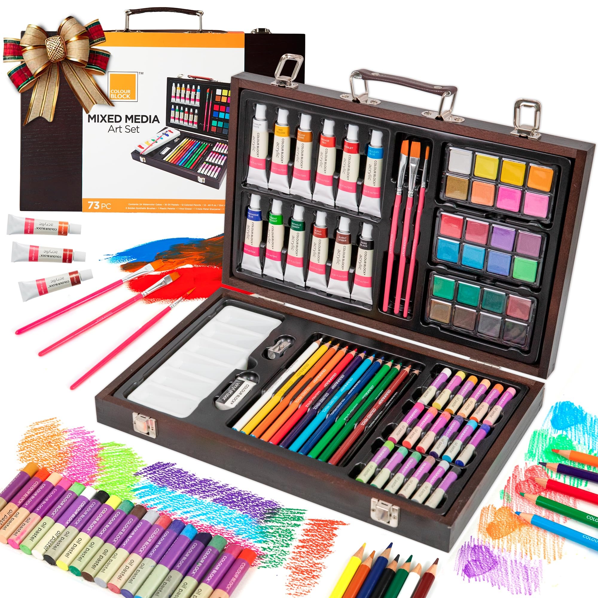COLOUR BLOCK 73-Piece Art Set – Premium Art Supplies Kit for Adults, All-in-One Painting and Drawing Set for Artists and Hobbyists