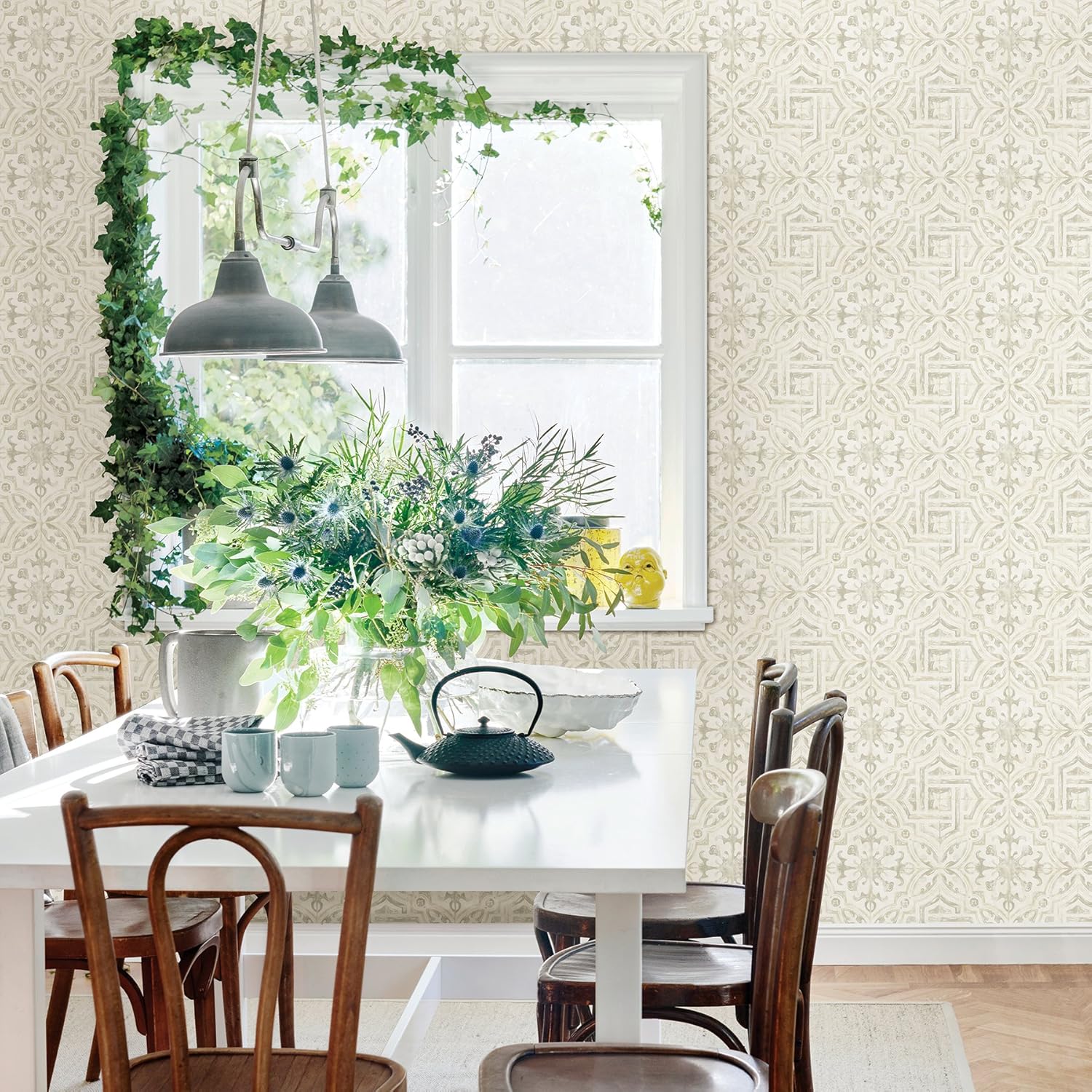 Warner 3117-12333 Sonoma Grey Spanish Tile Wallpaper