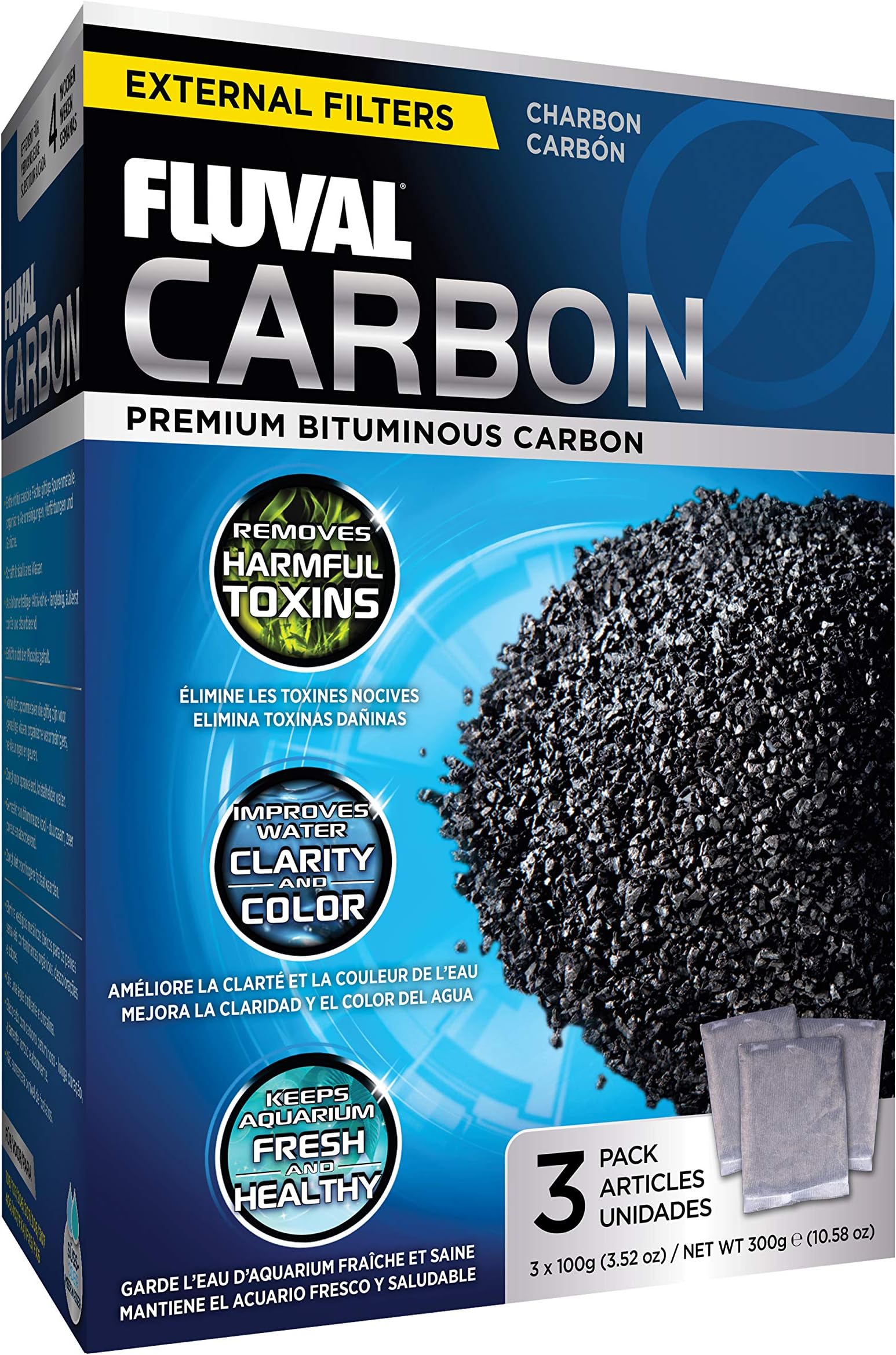Fluval Carbon, 100 g (Pack of 3)