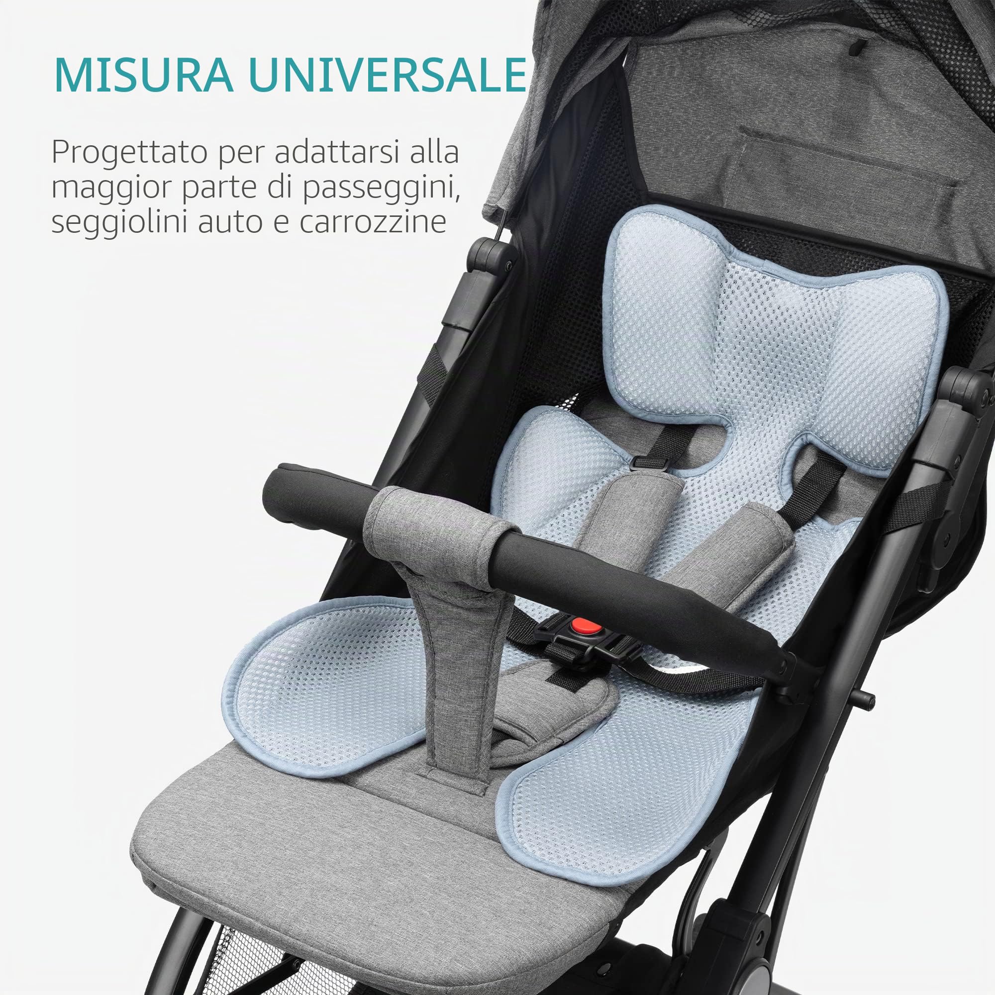 Navaris Copertina Copri Seggiolino Auto Universale Spugna - Fodera Copriseggiolino Estivo Antisudore Bambini - Copriseduta Traspirante Lavabile 73x36cm