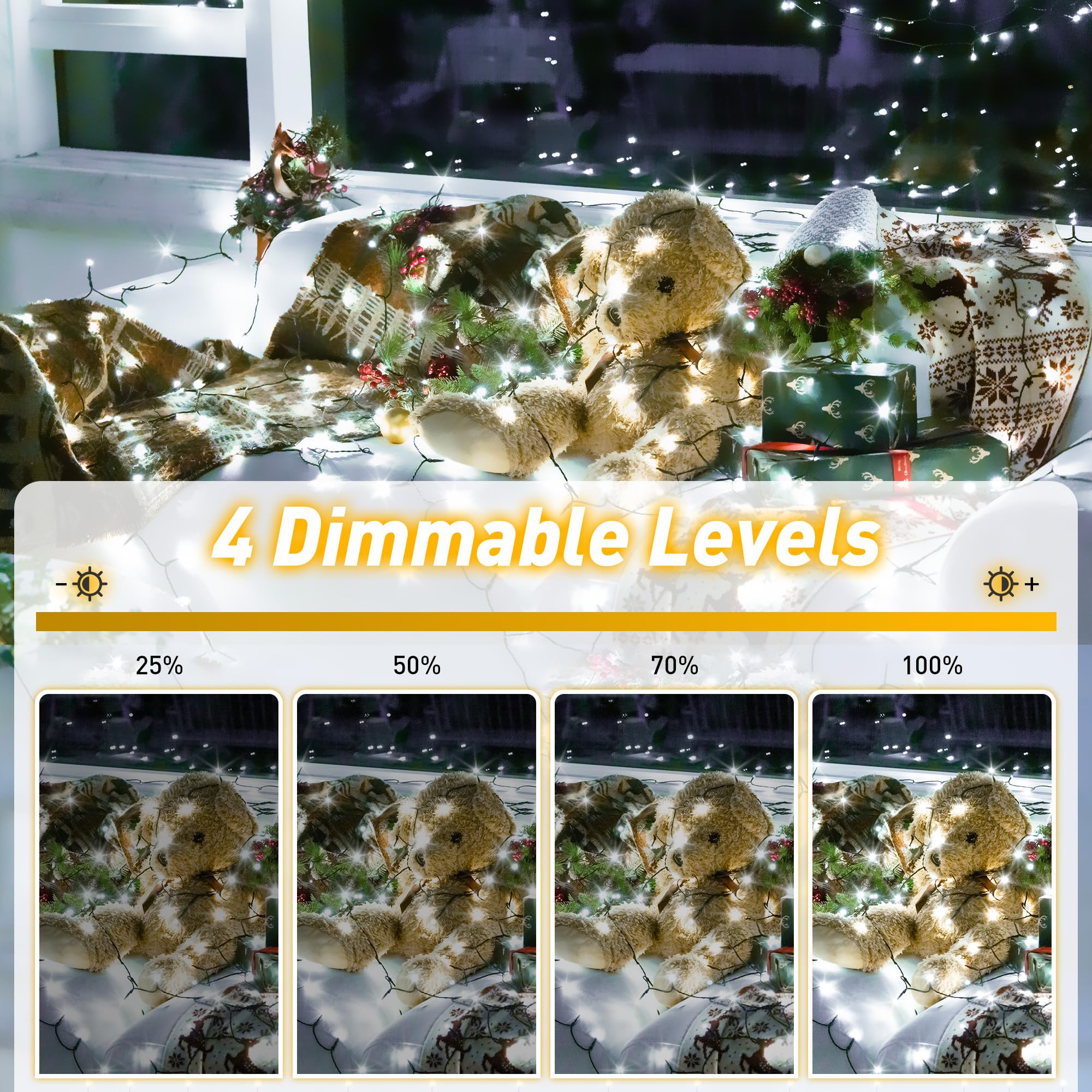 Nextronix Fairy Lights Indoor Outdoor, 30m 300 LED String Lights Plug-in with 8 Modes/Timer/Remote - Image 4