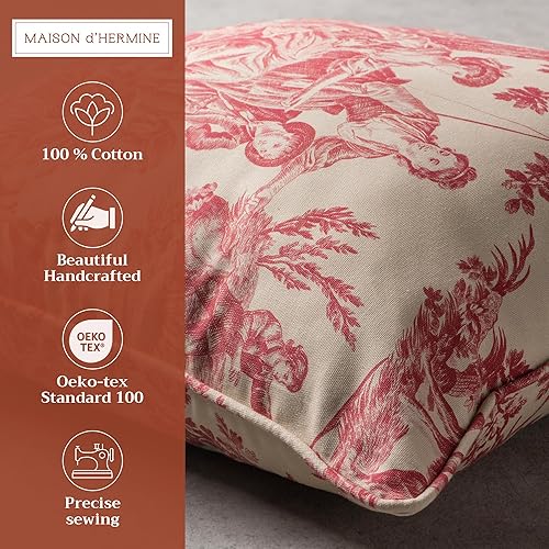 Miniatura 2 de Maison d' Hermine The Miller - Funda de cojín decorativa 100 % de algodón, tejido Toile de Jouy  Para sofá, sillón, dormitorio, hogar, sala de estar